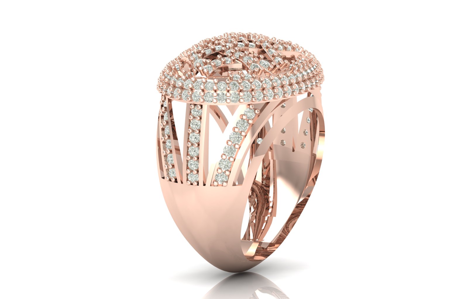 Unique Design Ring 1.31 TW Round Cut Lab Grown Diamond Ring Ladies Cluster Unique Engagement Ring Wedding Ring PR338