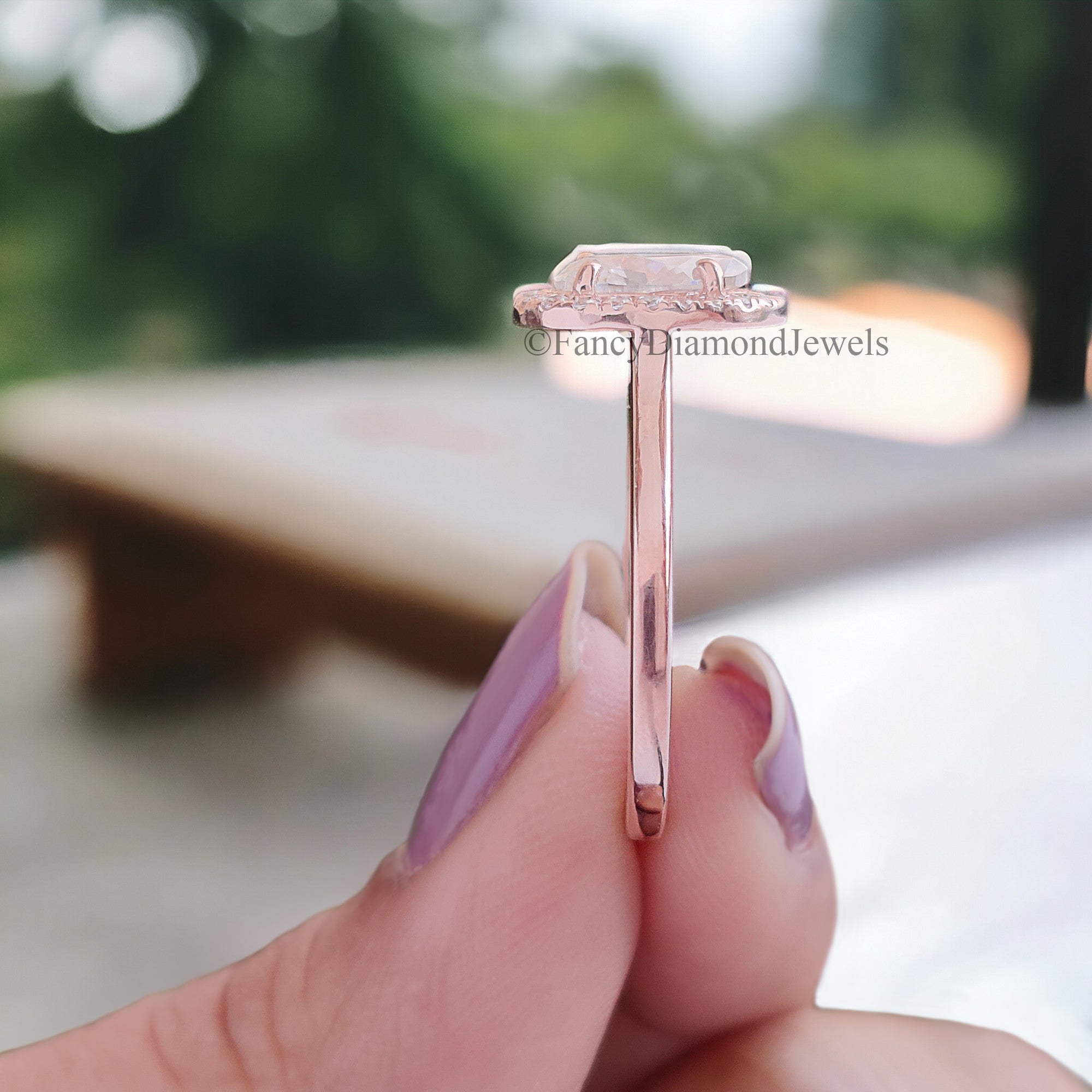 1.0 CT Pear Cut Moissanite Engagement Ring Anniversary Gift Halo Set 10K/14K/18K White Gold Prong Setting Ring Christmas Gift For Her FD100