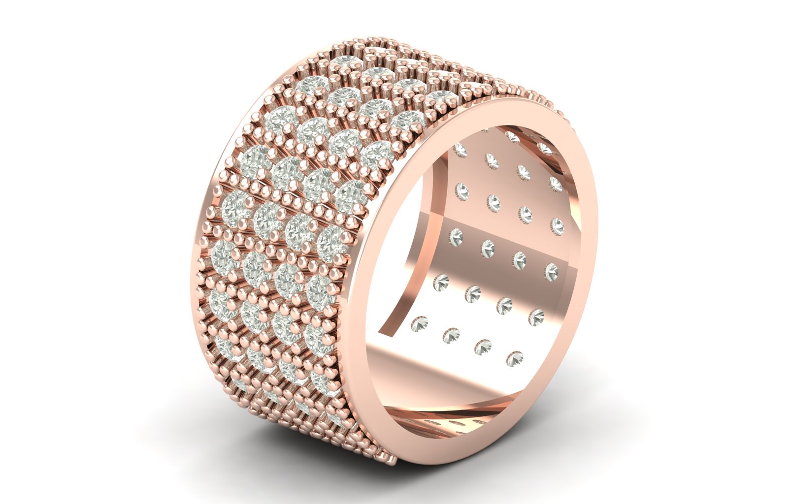 2.27 TW Round Cut Lab Grown Diamond Band Prong Setting Engagement Band Men's Wedding Band PR597