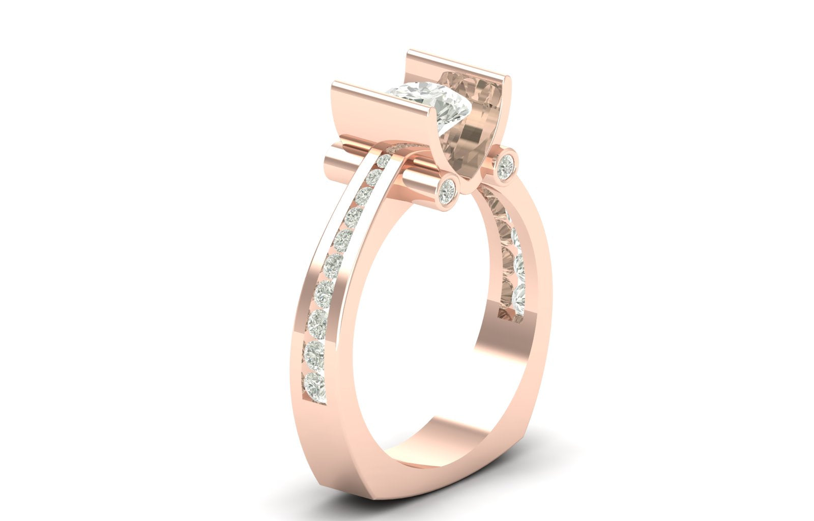 1.17 TW Channel Setting Band Round Cut Lab Grown Diamond Band Engagement Band Bridal Wedding Band PR589