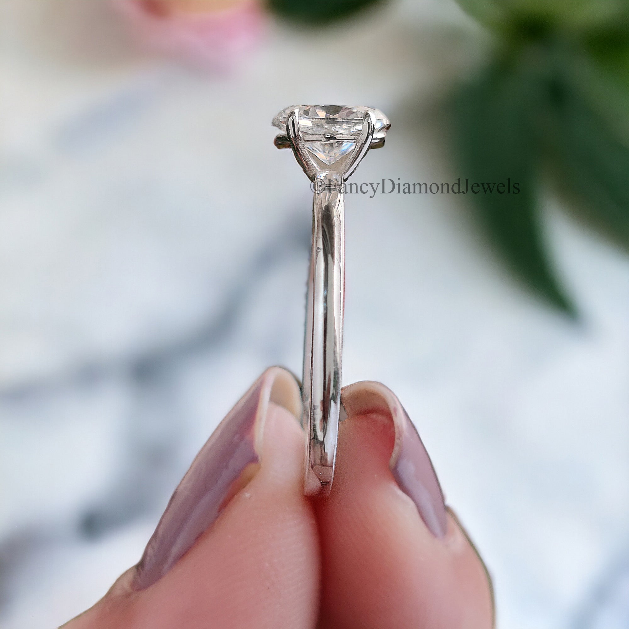 Beautiful Oval Shape Moissanite Ring White Gold 10k/14k/18k 1.00 CT Oval Cut Ring Oval Wedding Engagement Ring Oval Colorless Ring FD19