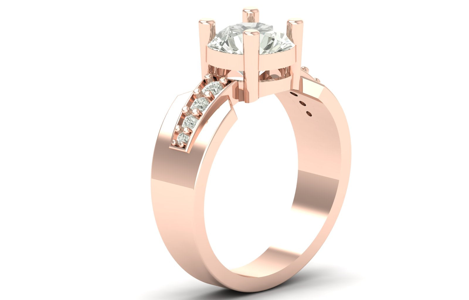 2.08 TW Unique Ring Prong Setting Round Cut Lab Grown Diamond Ring Solitaire Ring Wedding Ring Engagement Ring PR602