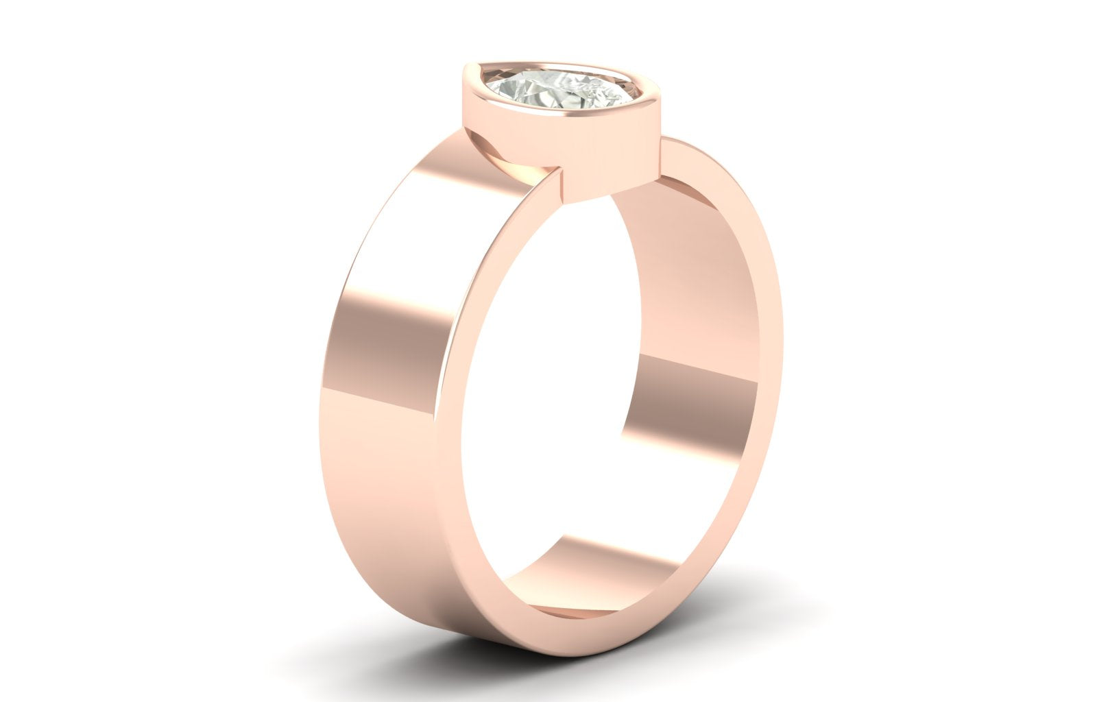 Pear Shape Band 0.65 TW Bezel Setting Band Pear Cut Lab Grown Diamond Band Engagement Band Stylish Band Men's Wedding Band PR583