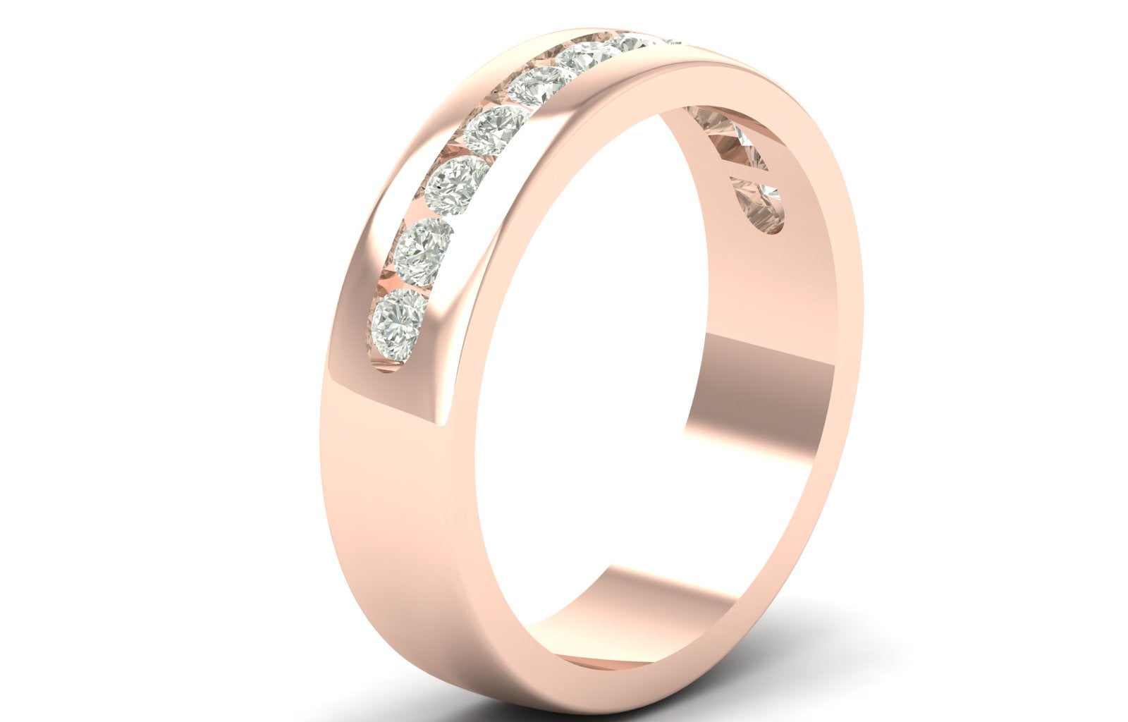 0.44 TW Channel Set Round Cut Lab Grown Diamond Band Engagement Band Men's Wedding Band PR642