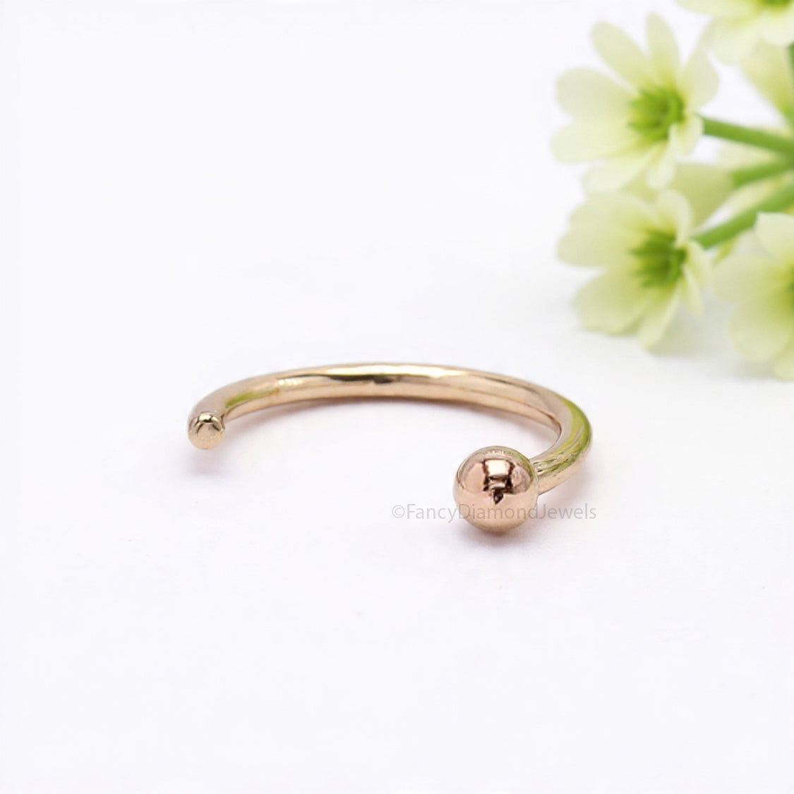 Nose Ring Hoop Tragus Hoop Helix Hoop Small Tiny Nose Ring Simply Sweet Nose Ring Rose Gold Sterling Silver Nose Stud FD489