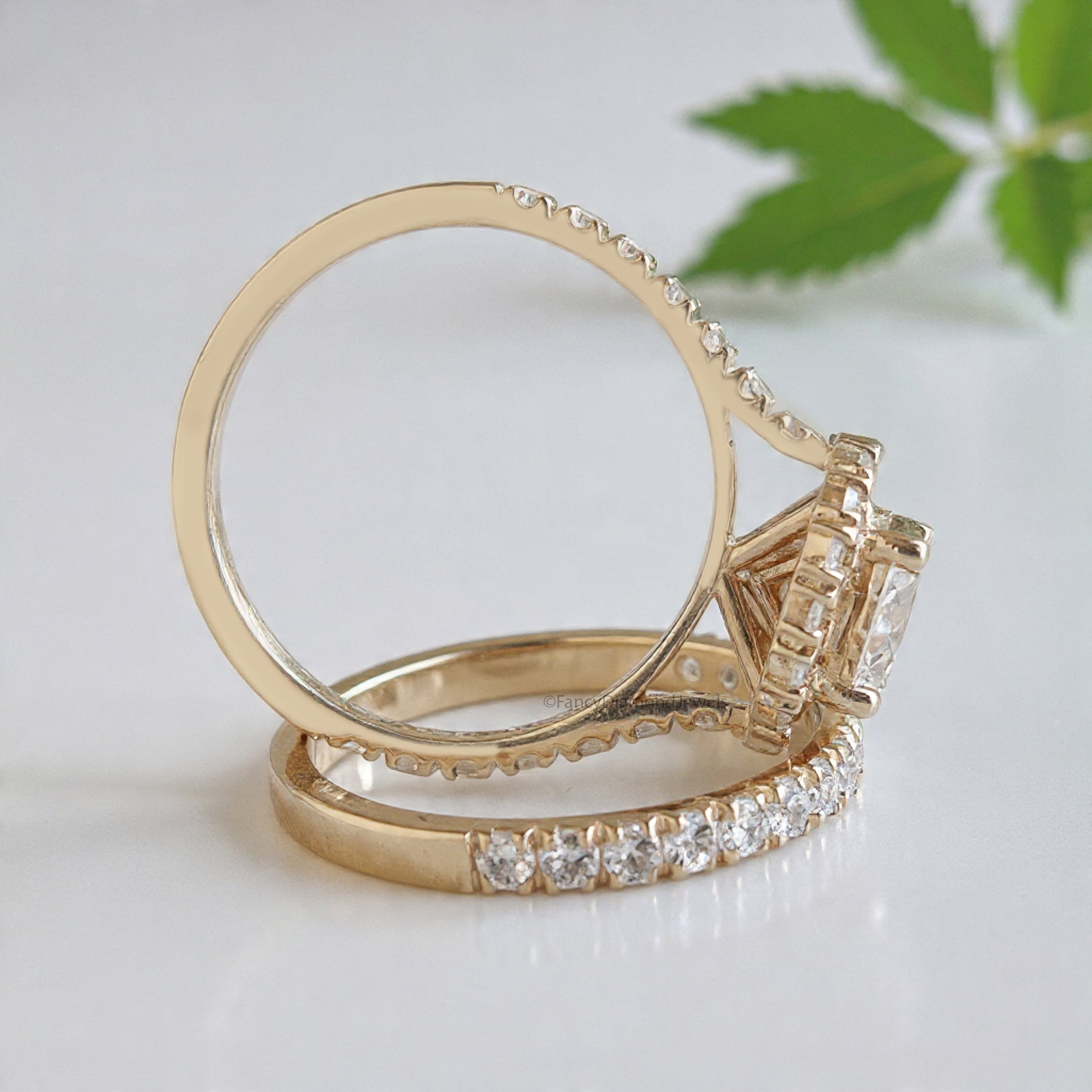 1.00 CT Round Lab Grown Diamond Promise Ring Set Round Diamond Set in Halo Ring Round Diamond Engagement Ring Gift For Wedding Ring FD471