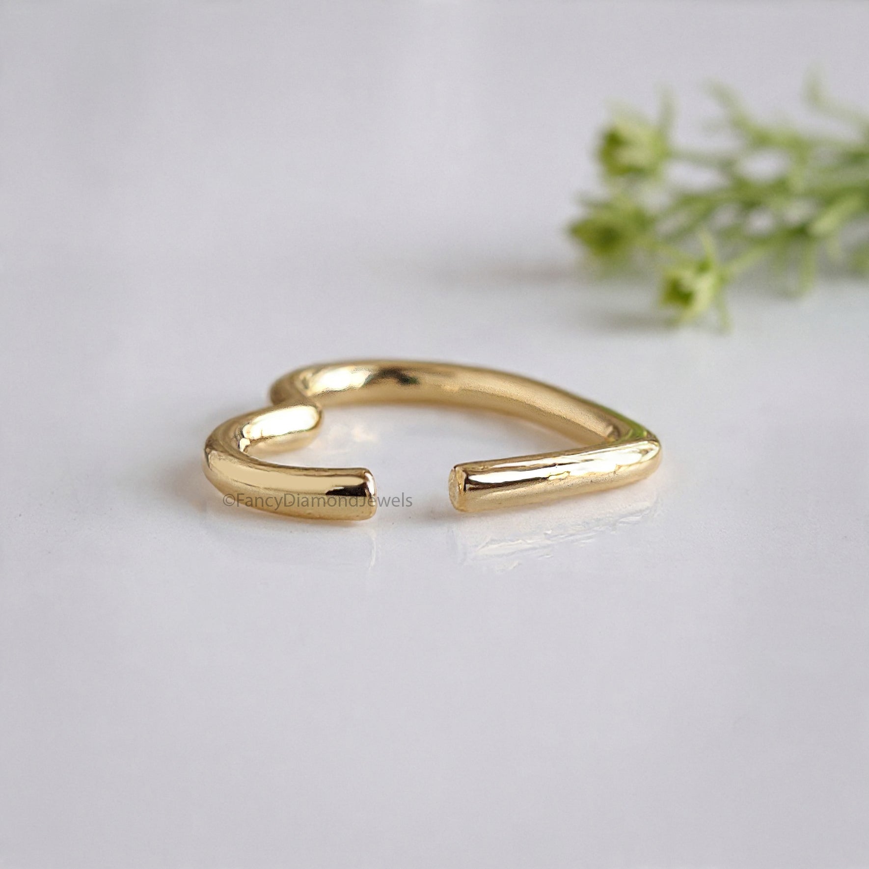 Fake Heart Helix Ring Fake Piercing Silver Yellow Gold Cuff minimalist-style earring 14K Yellow Gold Ear Wrap Cuff Gift For Her FD480