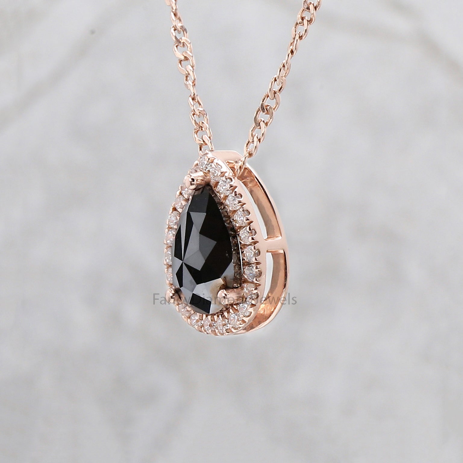 Pear Black Diamond Pendant, Unique Diamond Pendant, Black Diamond Pendant, Pear Pendant , Black Pear Pendant, Dangling Diamond Pendant KDN523