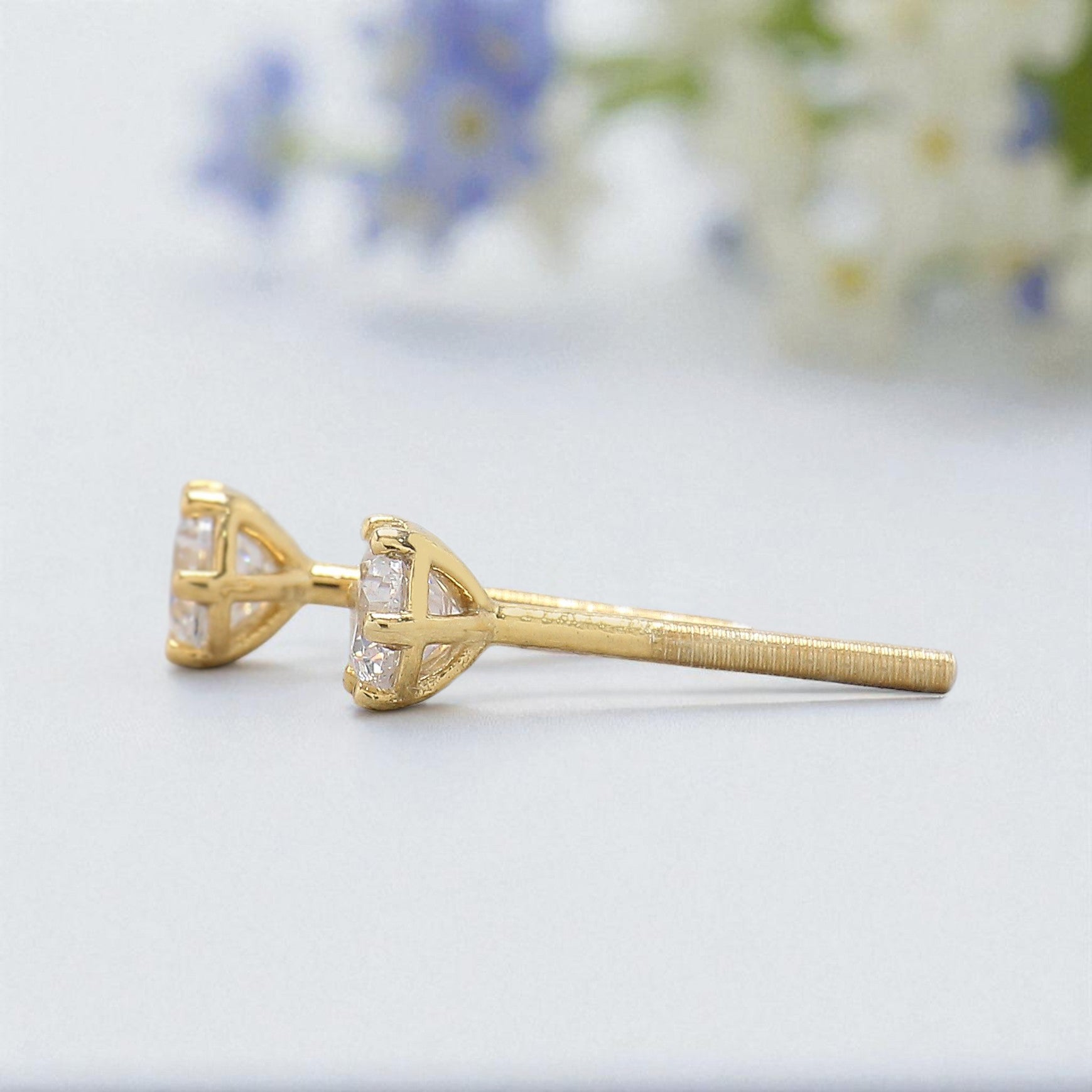 0.75 Ct Natural White Round Diamond Earring Round Brilliant Cut Earring Prong Earring Engagement Earring Earlobe Earring Gift For Her KD995