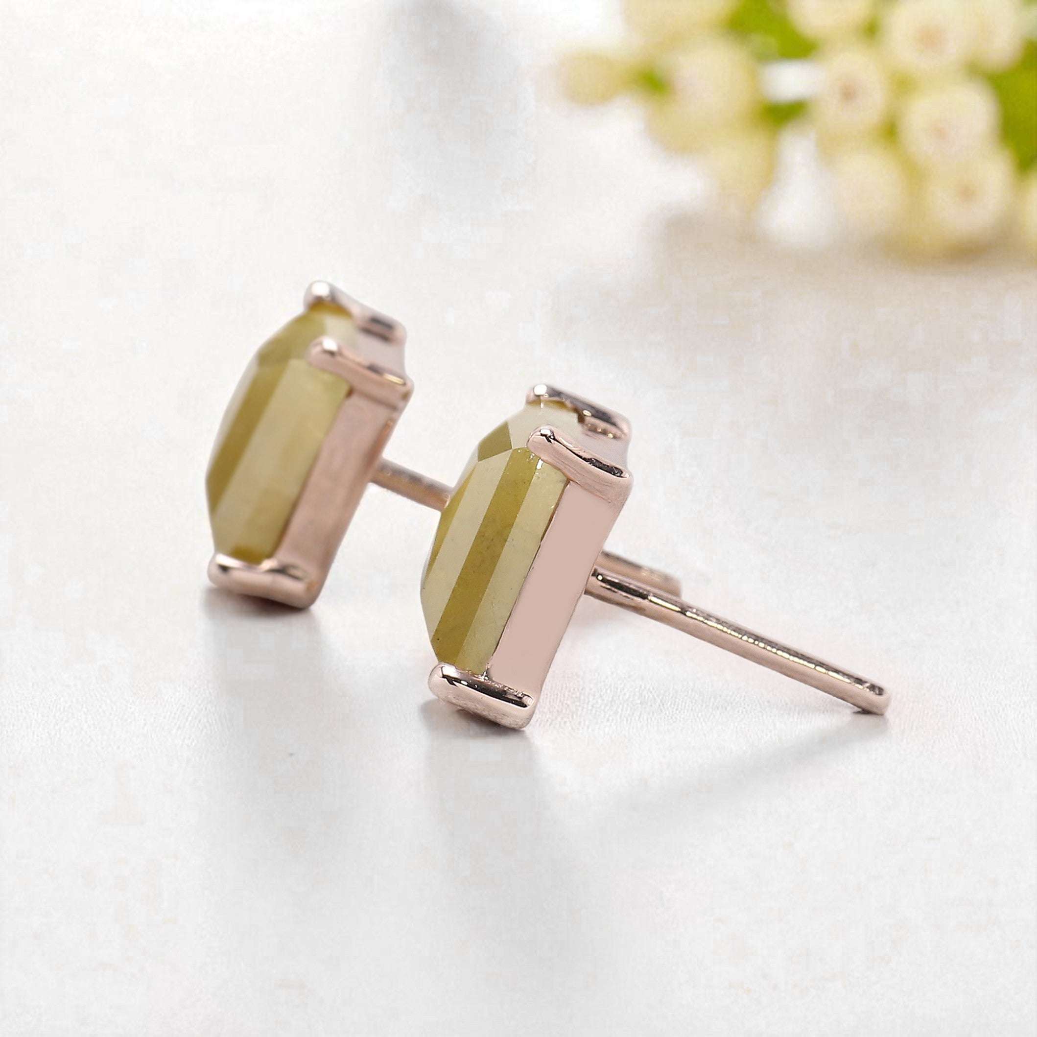 Antique Yellow Color Diamond Earring Engagement Wedding Gift Earring 14K Solid Rose White Yellow Gold Earring 2.62 CT KDL5011