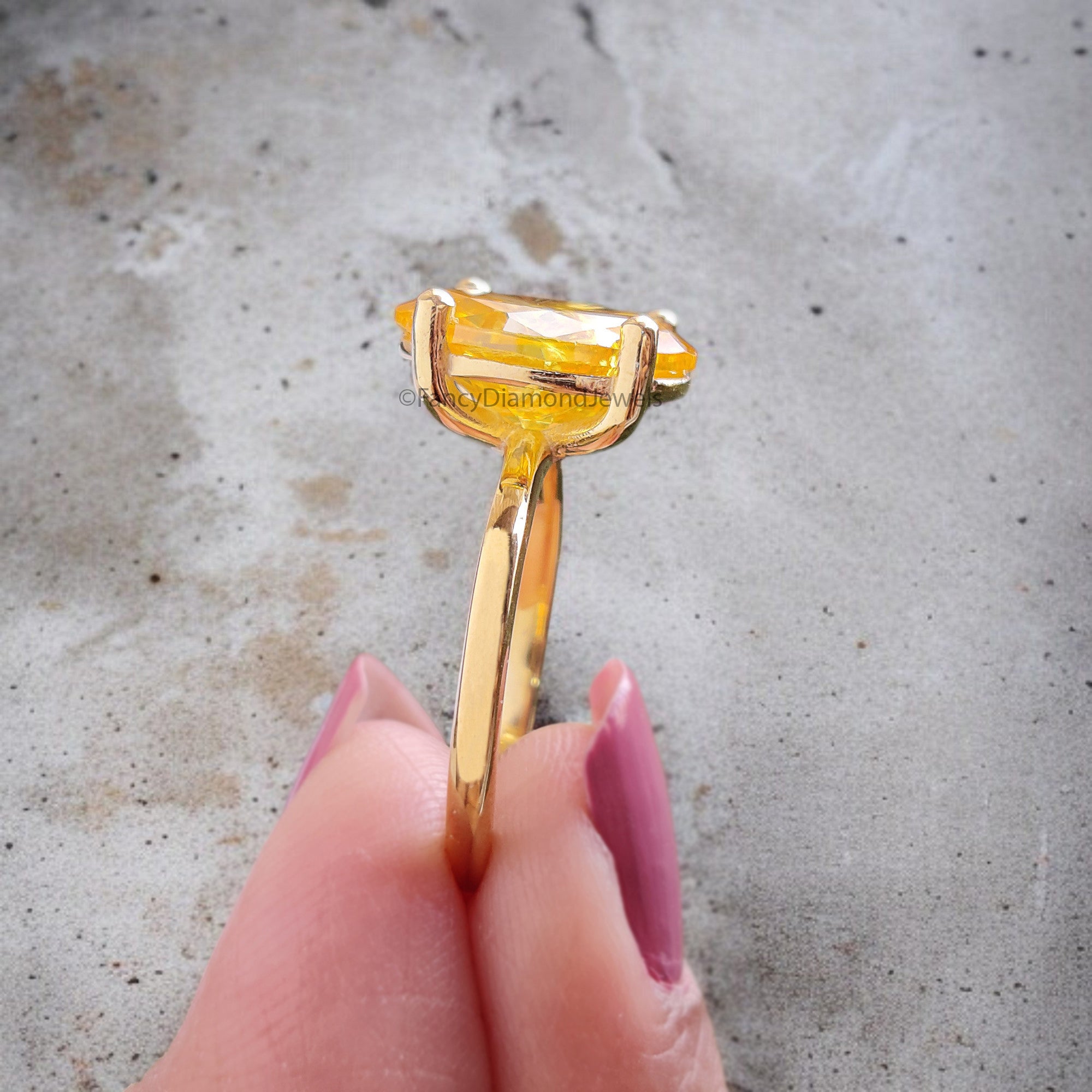 Oval Yellow Sapphire stone engagement ring 12mm 10mm 9mm 8mm 7mm ring silver simulant Ring Solitaire ring Diamond ring Gift for her FD340