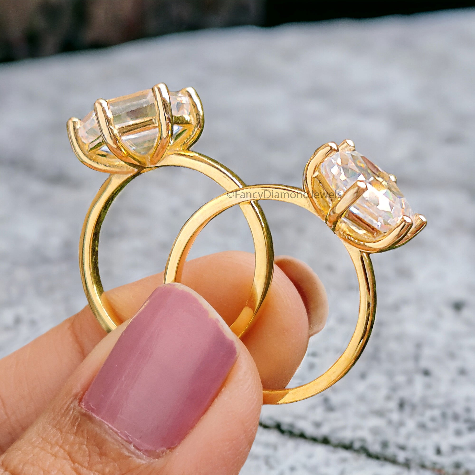 Hexagon Cut Engagement ring 7mm 8mm 9mm 10mm 11mm Stone Ring Silver Promise Ring Hexagon Cut Diamond Solitaire Ring Gift For Her FD286