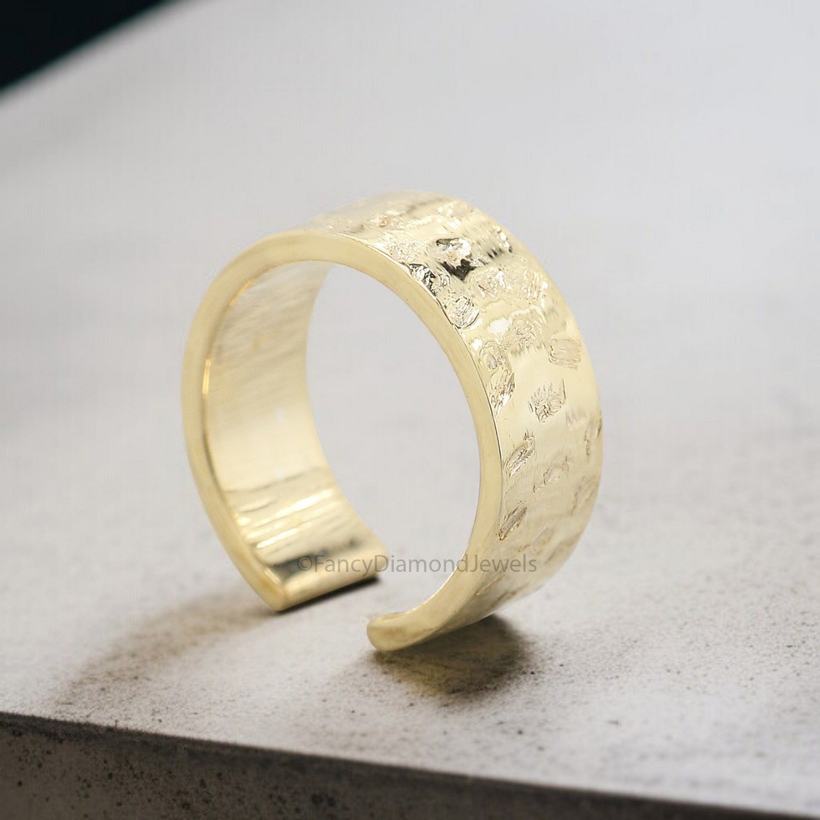 Dainty Single Band Ear Cuff Earring Hammered Sterling Silver Ear Cuff Simple earring Yellow Gold Ear Wrap Cuff FD345