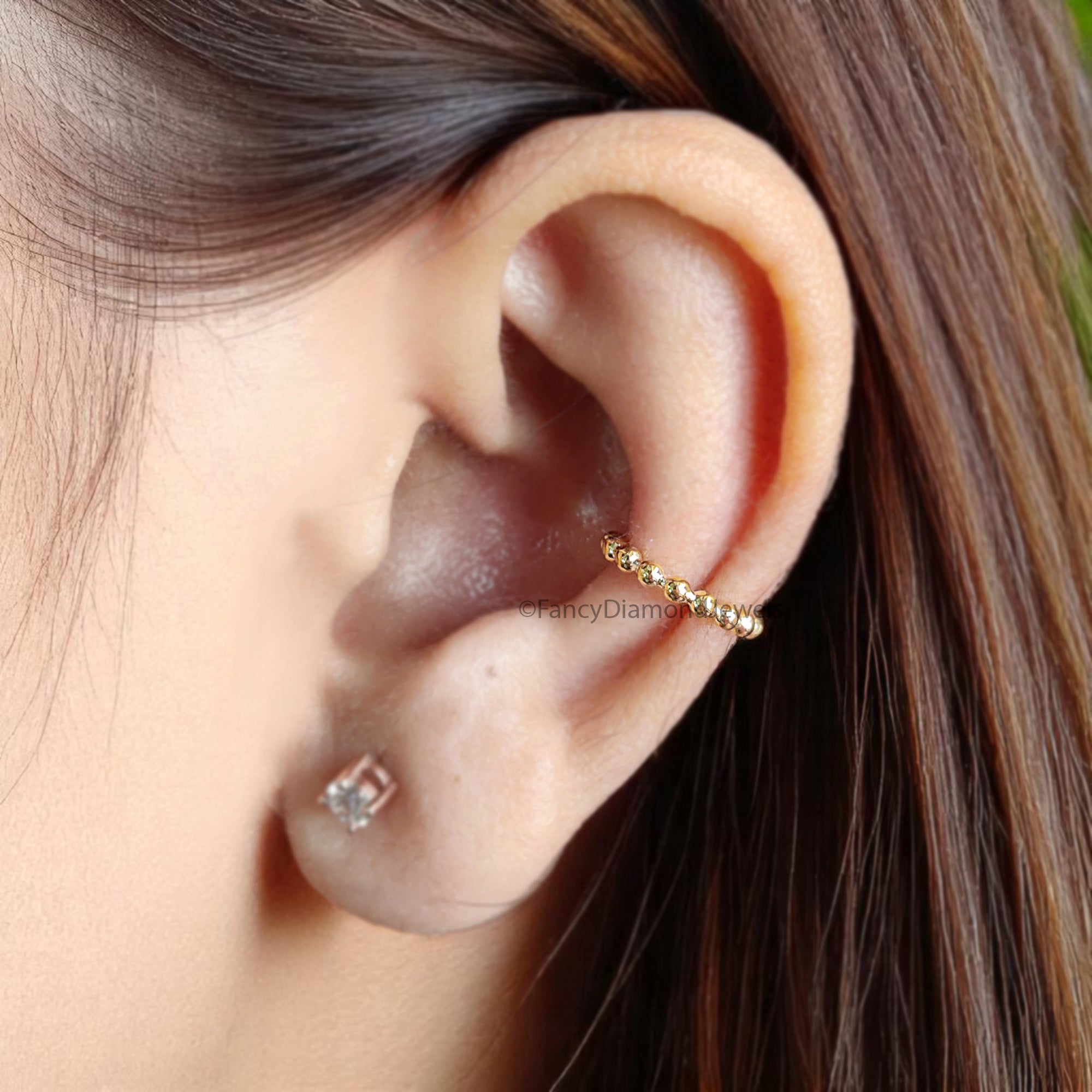 Dainty Single Band Smooth Silver Conch Ear Cuff Earring minimalist-style earring Tiny Small Hoop Earring Yellow Gold Ear Wrap Cuff FD349