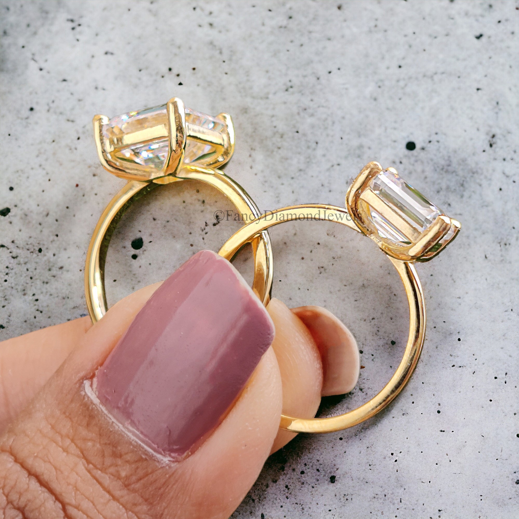 Asscher Cut engagement ring 5mm 6mm 7mm 8mm 9mm stone ring Silver Promise ring Asscher Cut Diamond ring Solitaire ring Gift for her FD279