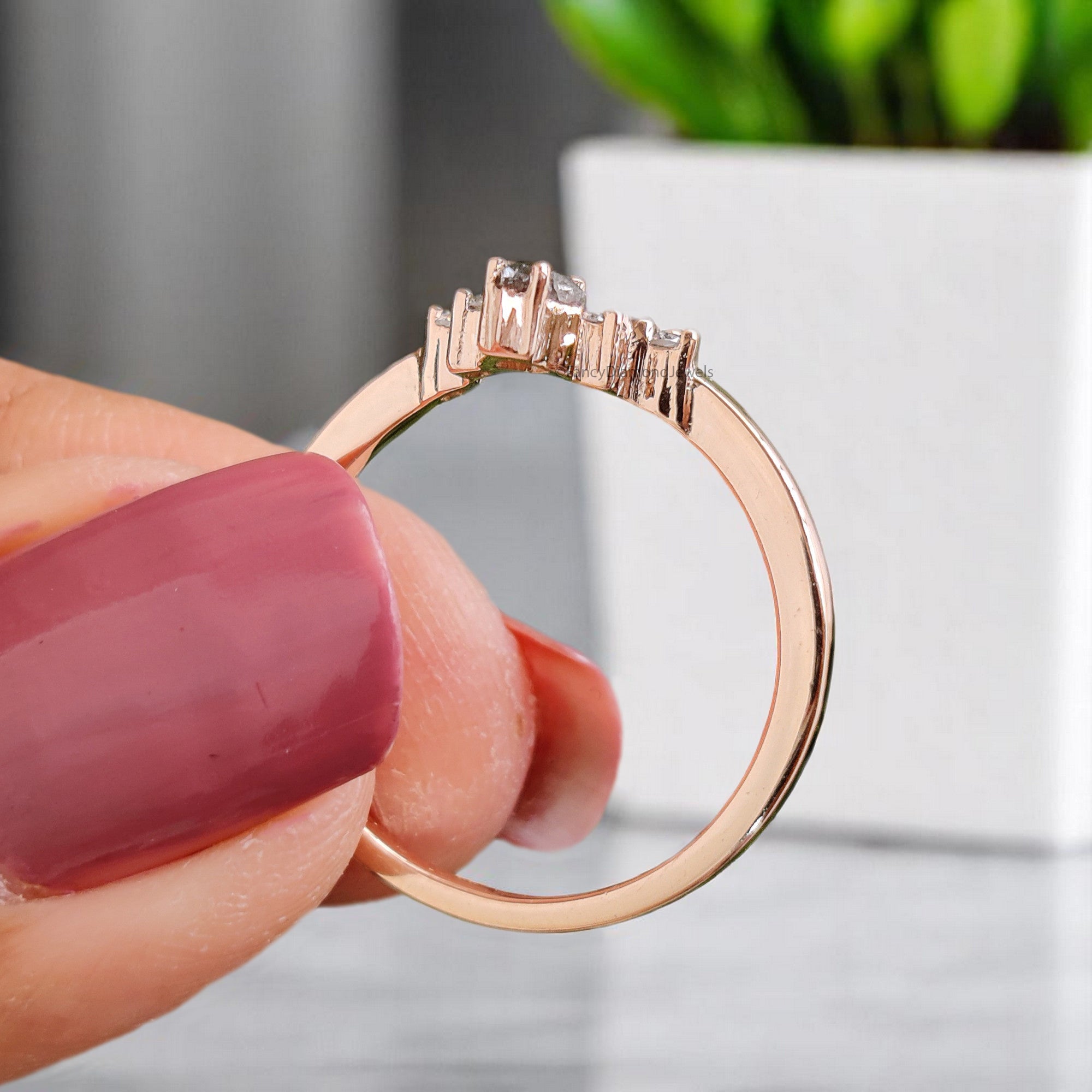 Salt And Pepper Diamond Wedding Band 0.22 TW Diamond Band Silver/10K/14K/18K Gold Half Eternity Band anniversary Ring Gift For Her KD316