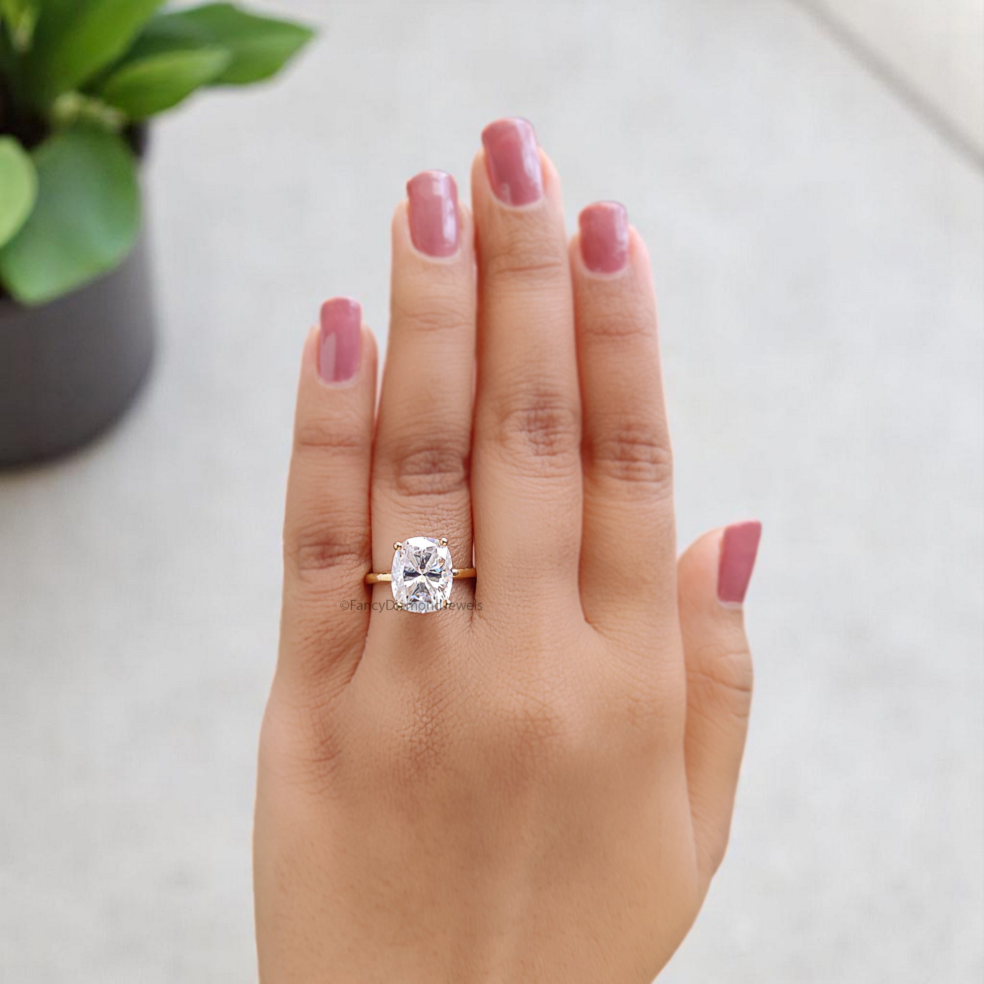 4.00 CT Cushion Shape Colorless Moissanite Ring Cushion Cut Unique Solitaire Ring Wedding Ring Promise Ring Gift For Her Bridal Ring FD362