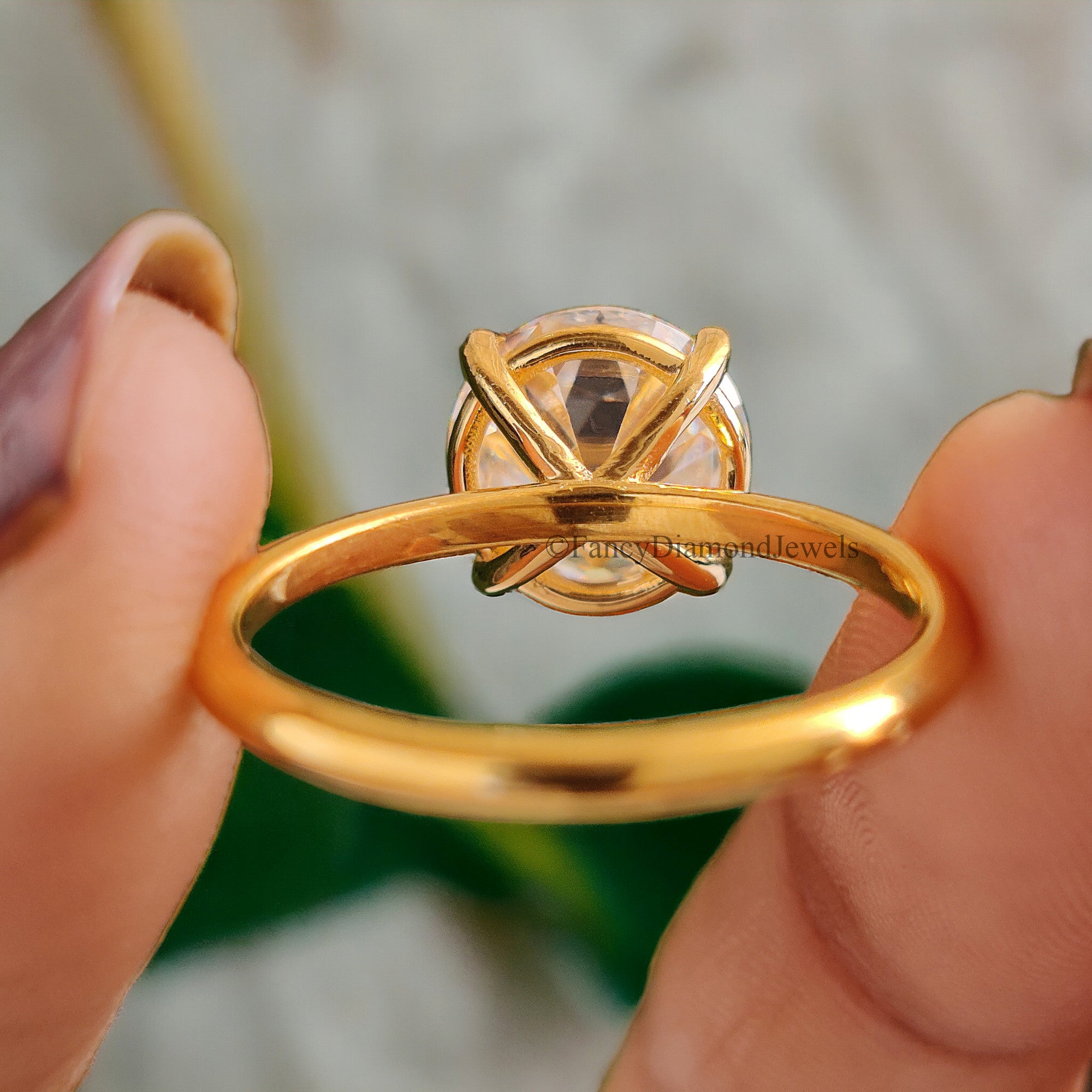 2.80 CT Round Old European Cut Colorless Moissanite Solitaire Ring Engagement Ring Wedding Ring Comfort Fit Yellow/White/Rose Gold Ring FD12