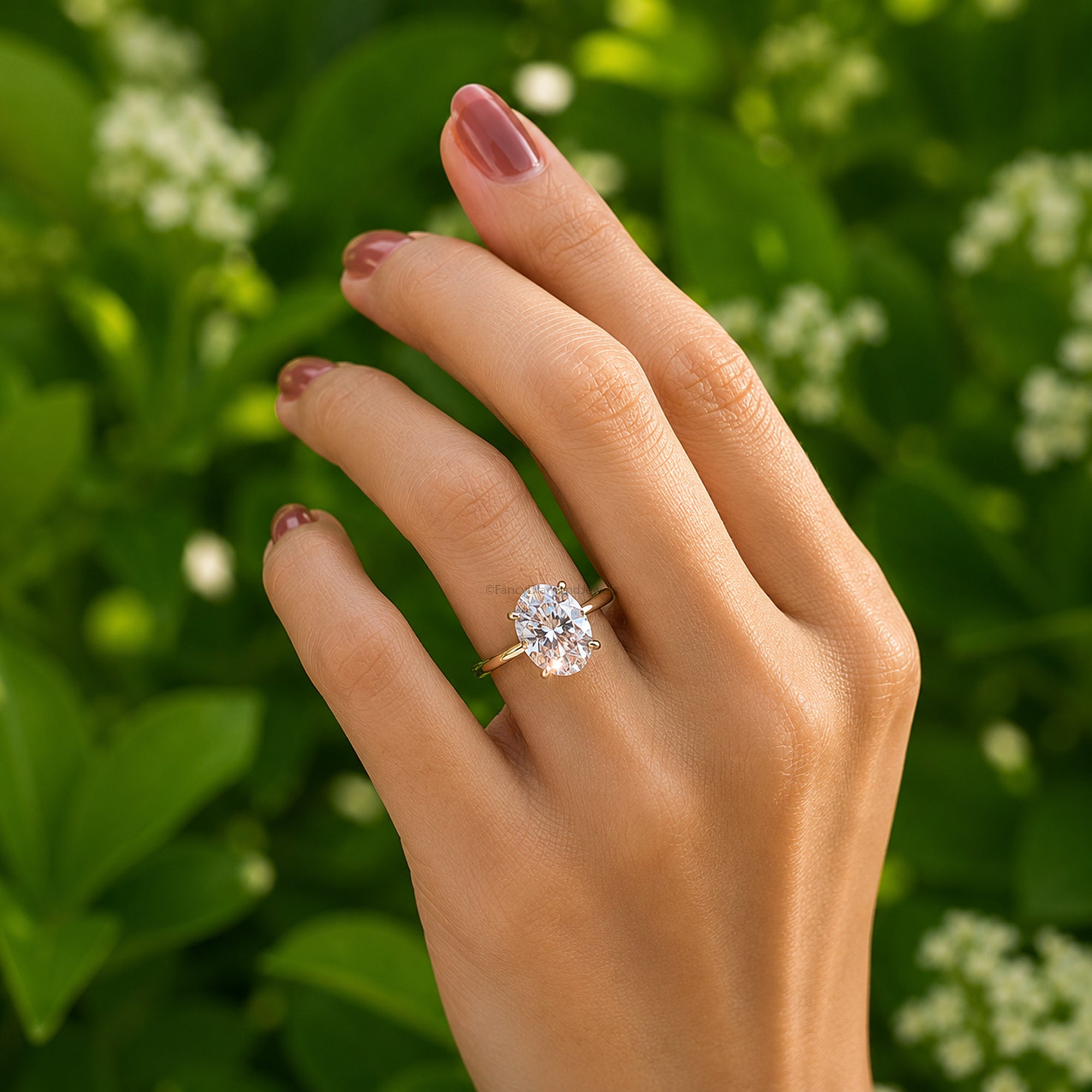 Oval Moissanite Engagement Ring for Women, Solitaire Wedding Ring, Anniversary Gift for Her, Proposal Ring, Minimalist Bridal Jewelry FD06