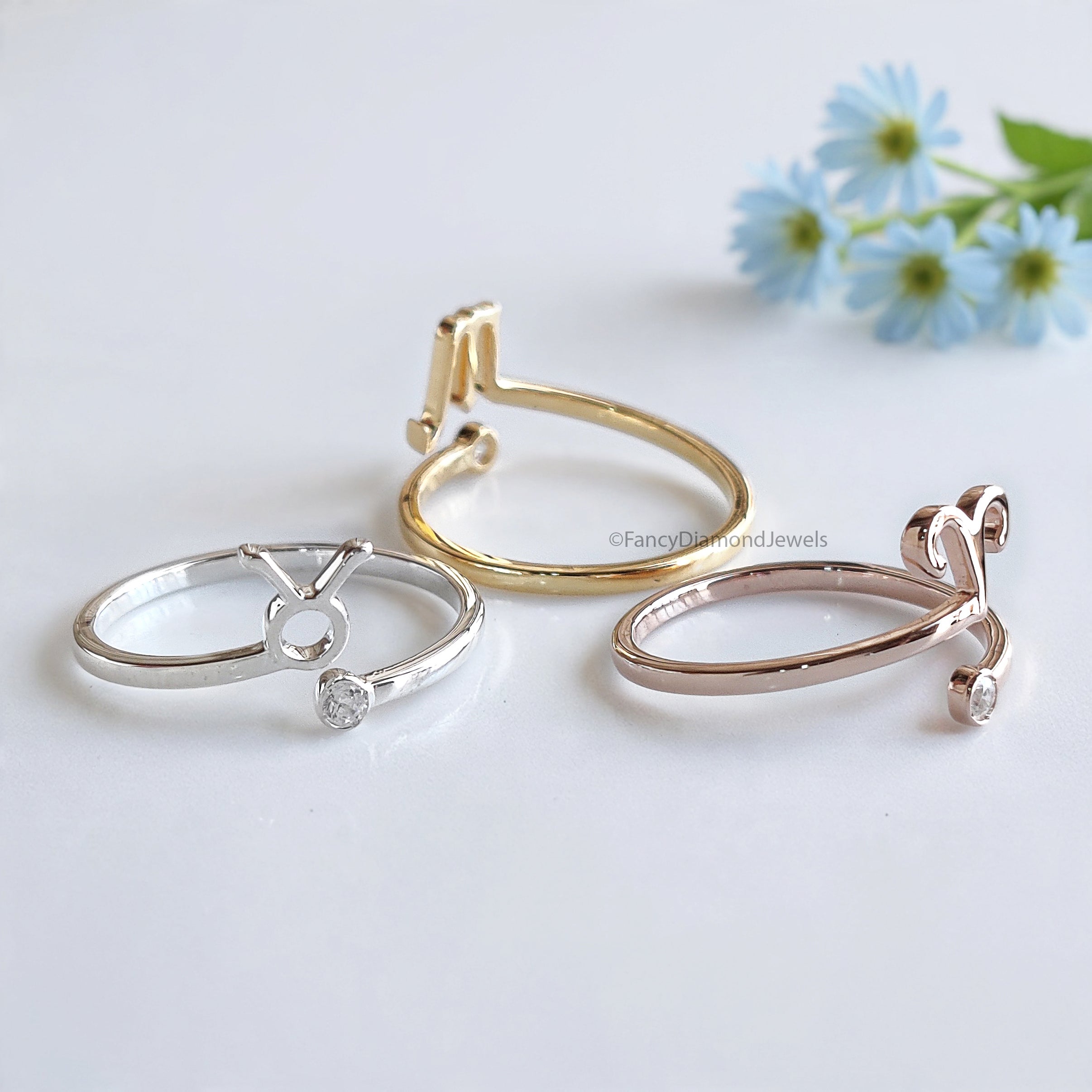 Zodiac Moissanite Ring Zodiac Jewelry 925 Sterling Silver Rings Constellation Ring Personalized Bridesmaid Gift Wedding Jewelry Women FD537