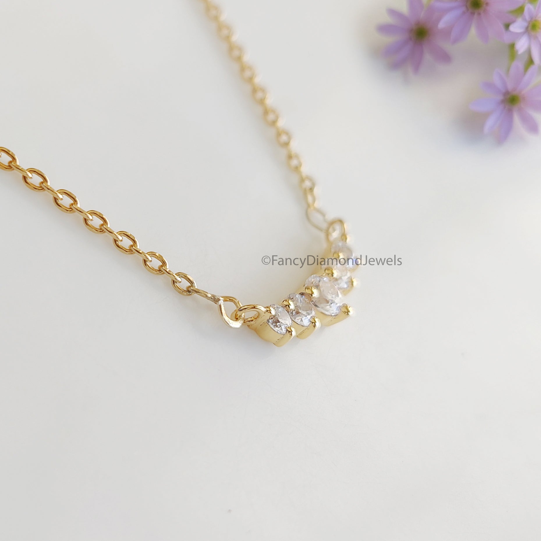 Round Brilliant Cut Moissanite Diamond Pendant Unique Diamond Pendant Round Brilliant Cut Diamond Pendant Dangling Diamond Pendant KD1003