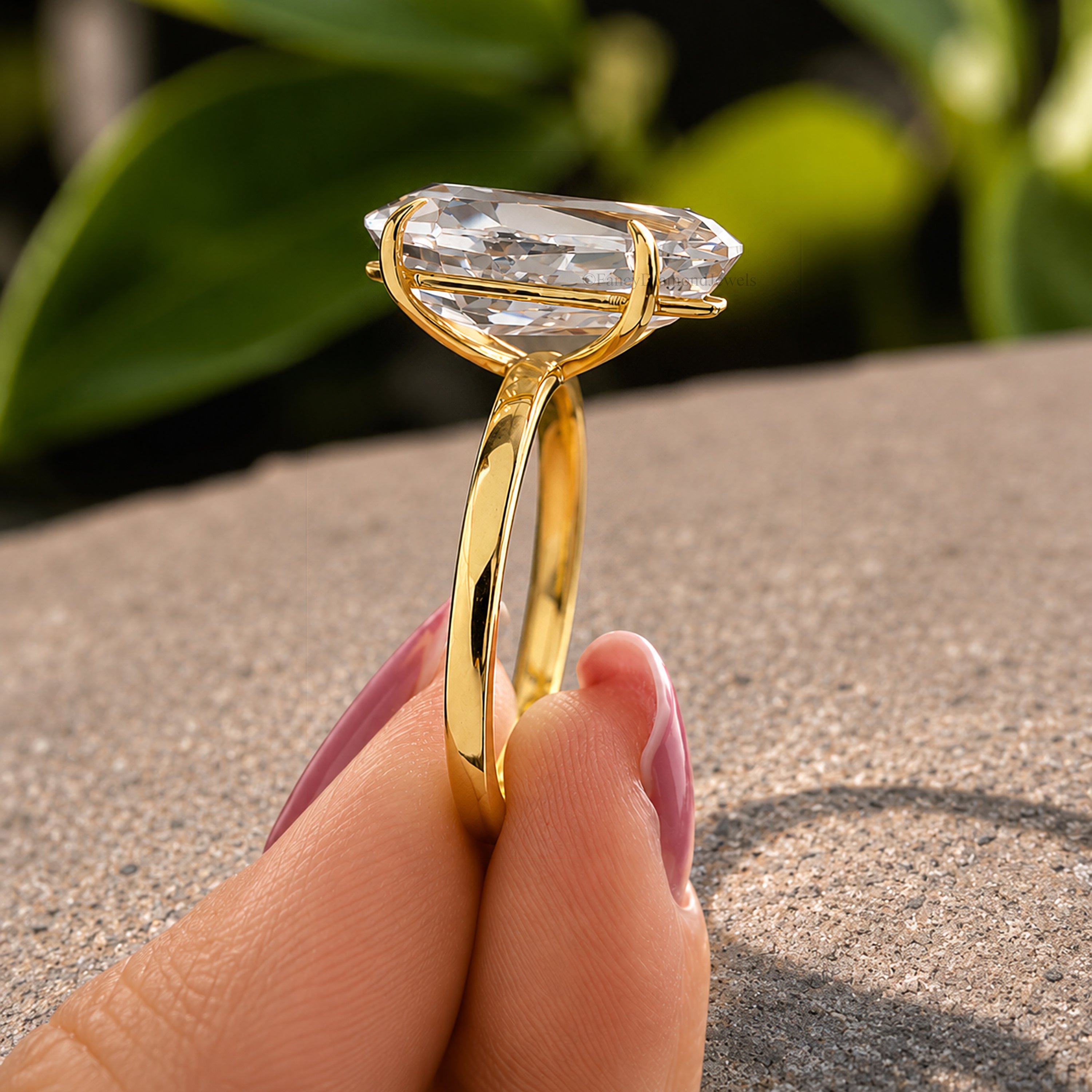 Coffin Cut engagement ring 14mm 13mm 12mm 11mm 10mm 9mm stone ring Silver ring Diamond ring Simulant ring Solitaire ring Gift for her FD216