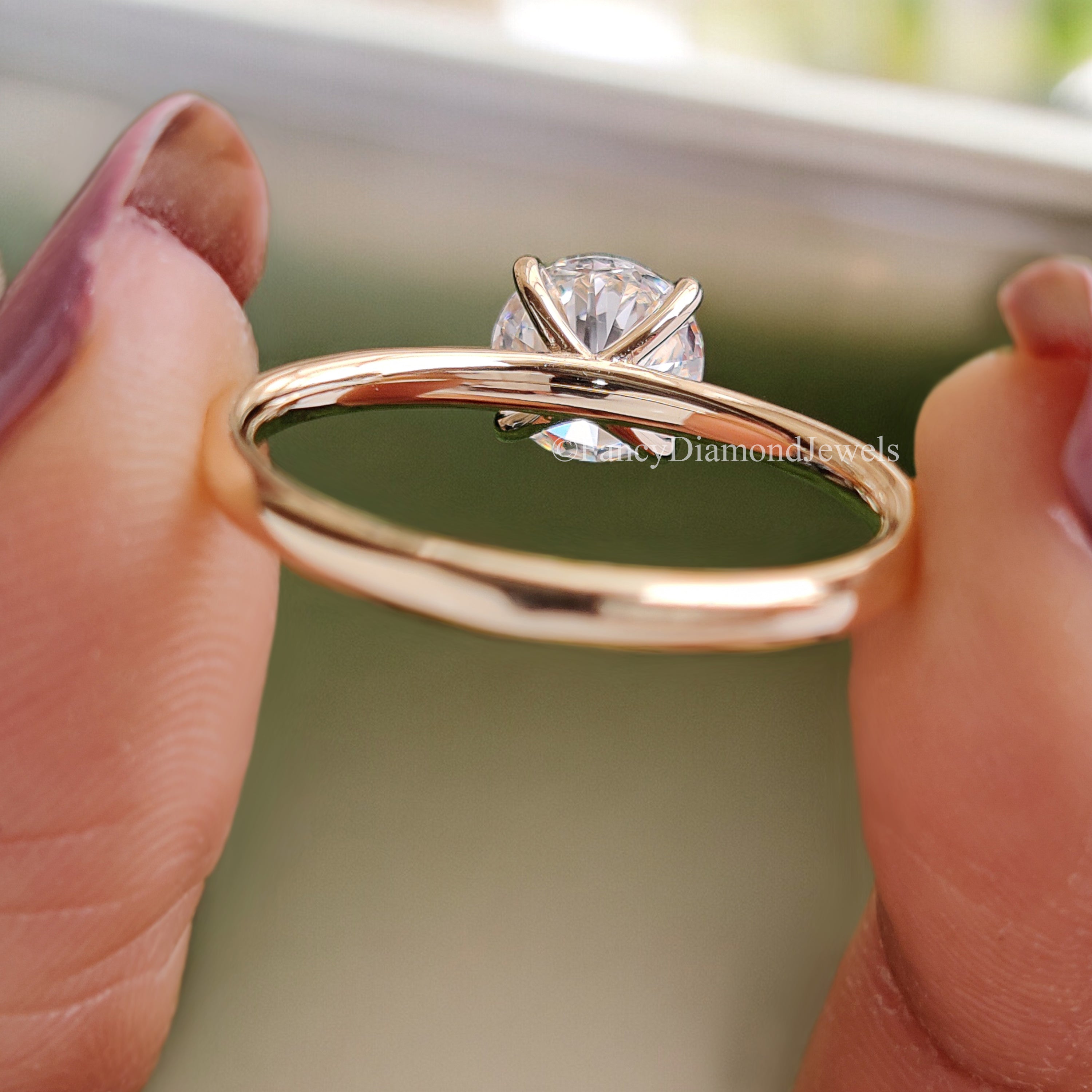 1.00 CT Round Brilliant Cut Lab Grown Engagement Ring Round Cut Moissanite Ring Prong Set Wedding Ring Anniversary Gift Ring For Her FD194