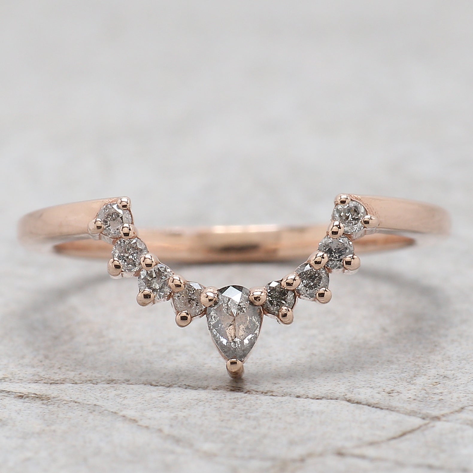 Oval Cut Salt And Pepper Diamond Ring 1.04 Ct 7.10 MM Oval Diamond Ring 14K Solid Rose Gold Silver Oval Engagement Ring Gift For Her QL324