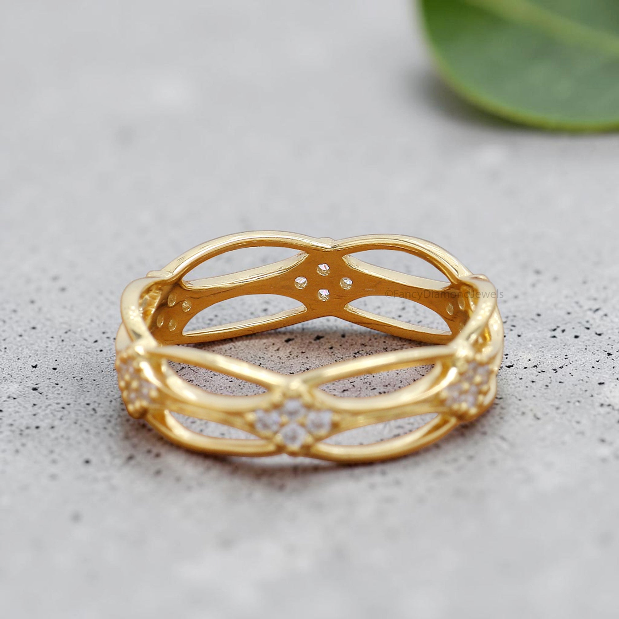 Unique Infinity Irish Knot Ring Lab Grown Diamond Celtic Knot Ring 14K Vintage Lab Wedding Band For Bridal Matching Ring For Women FD571