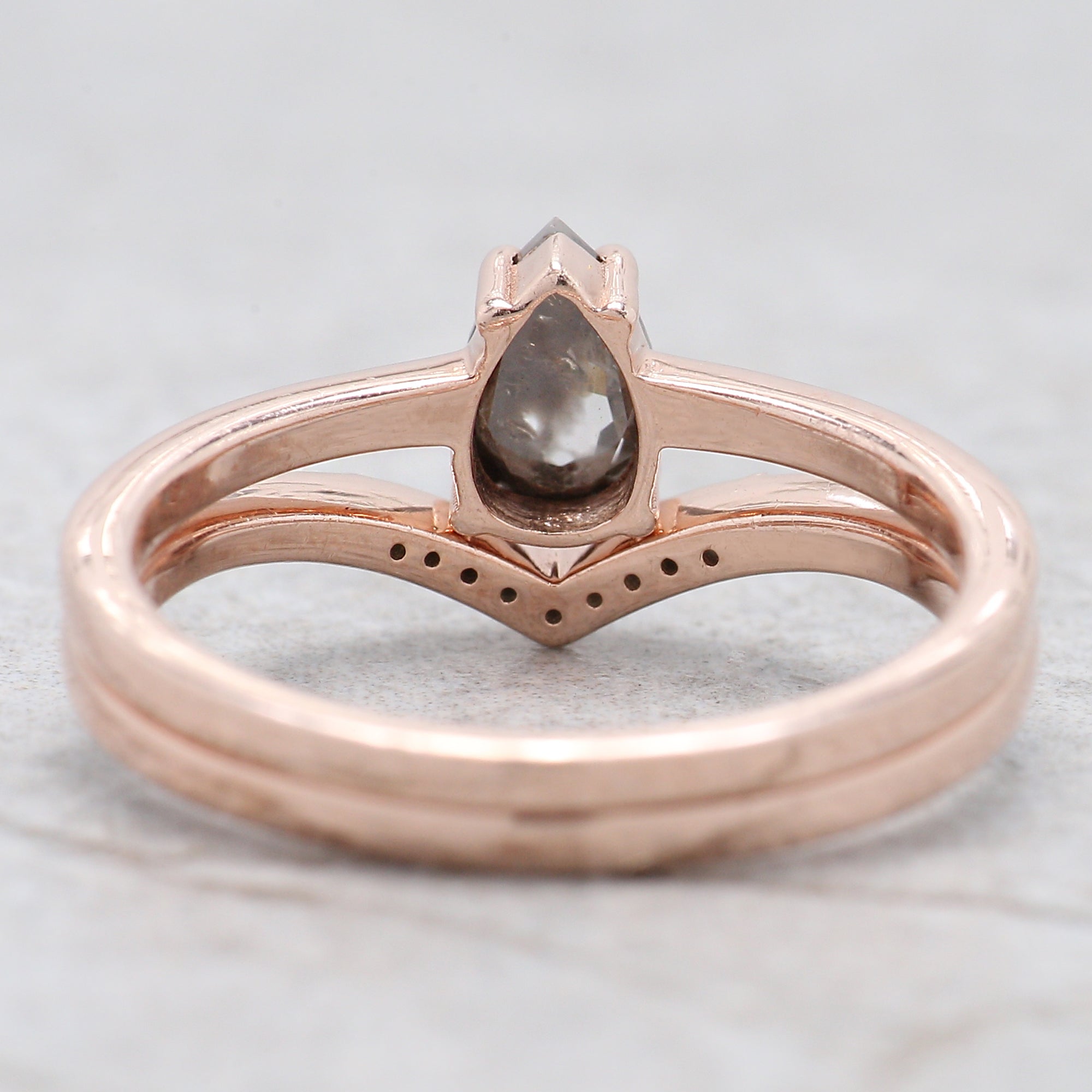 Pear Cut Brown Color Diamond Ring 0.55 Ct 6.39 MM Pear Shape Diamond Ring 14K Solid Rose Gold Silver Pear Engagement Ring Gift For Her QL9598