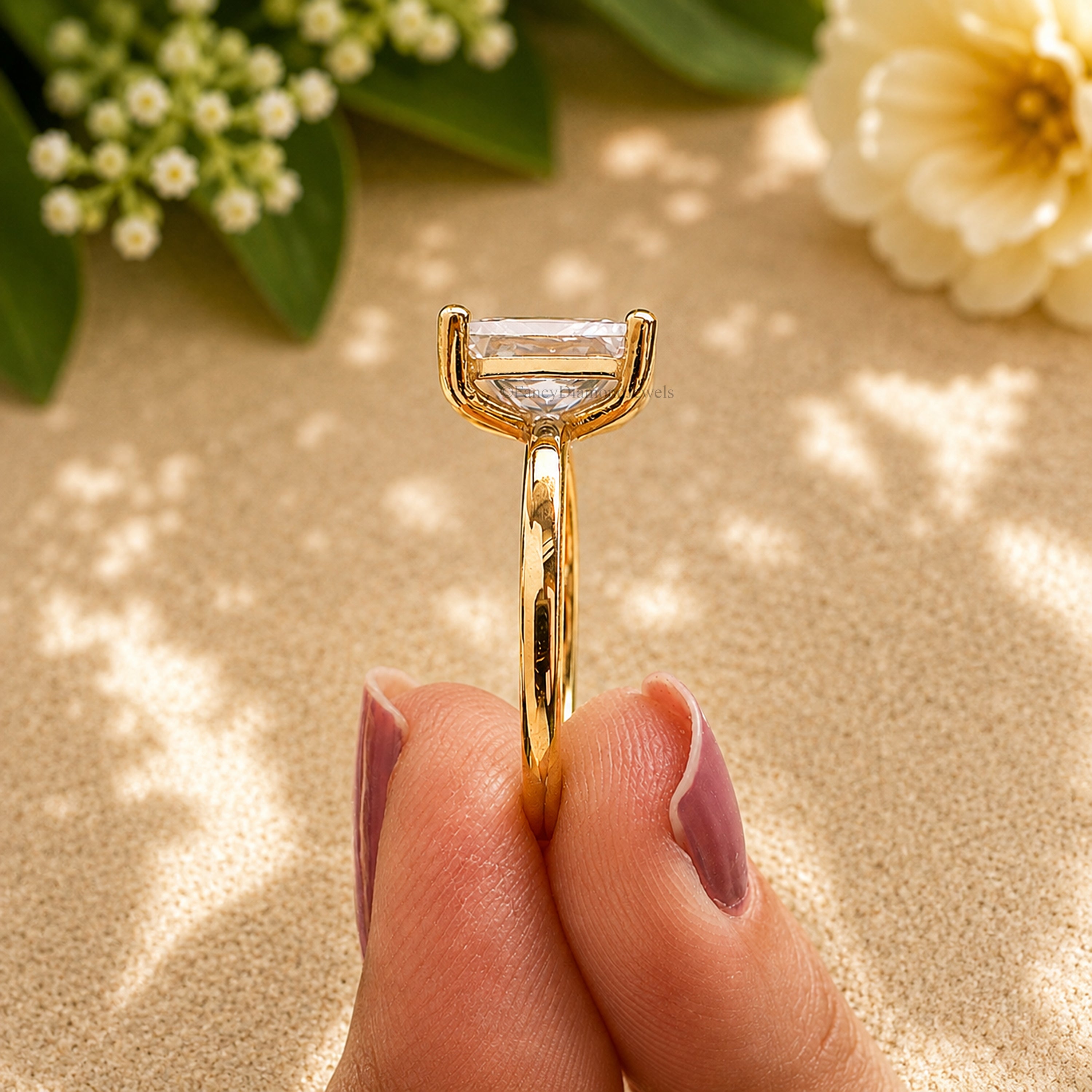 Princess Cut engagement ring 5mm 6mm 7mm 8mm 9mm stone ring Silver Promise ring Princess Cut Diamond ring Solitaire ring Gift for her FD280