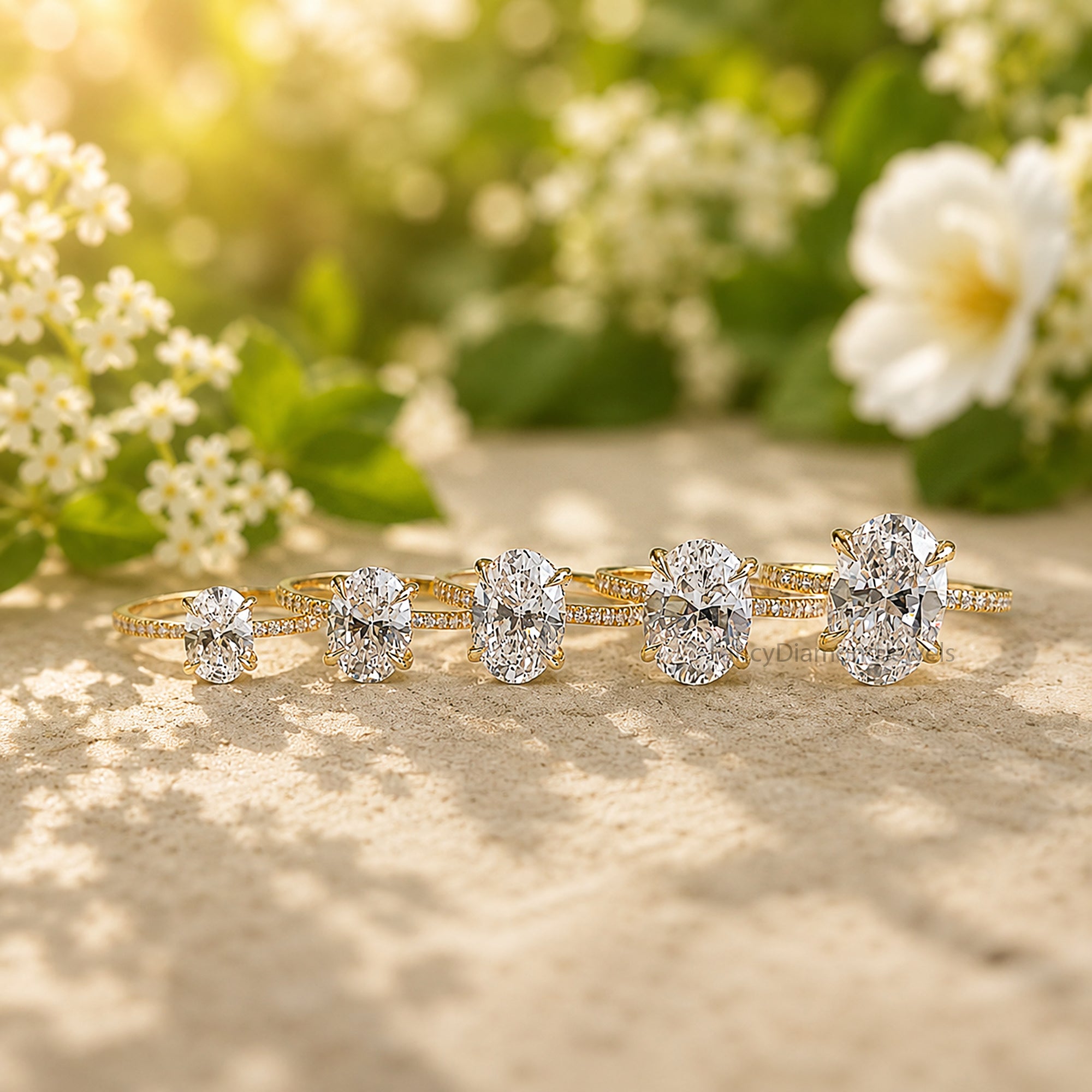 Oval Engagement Ring With Round Side Stone, Hidden Halo CZ Wedding Ring, Travel Ring, Classic Promise Ring, Dainty Anniversary Gift FD577