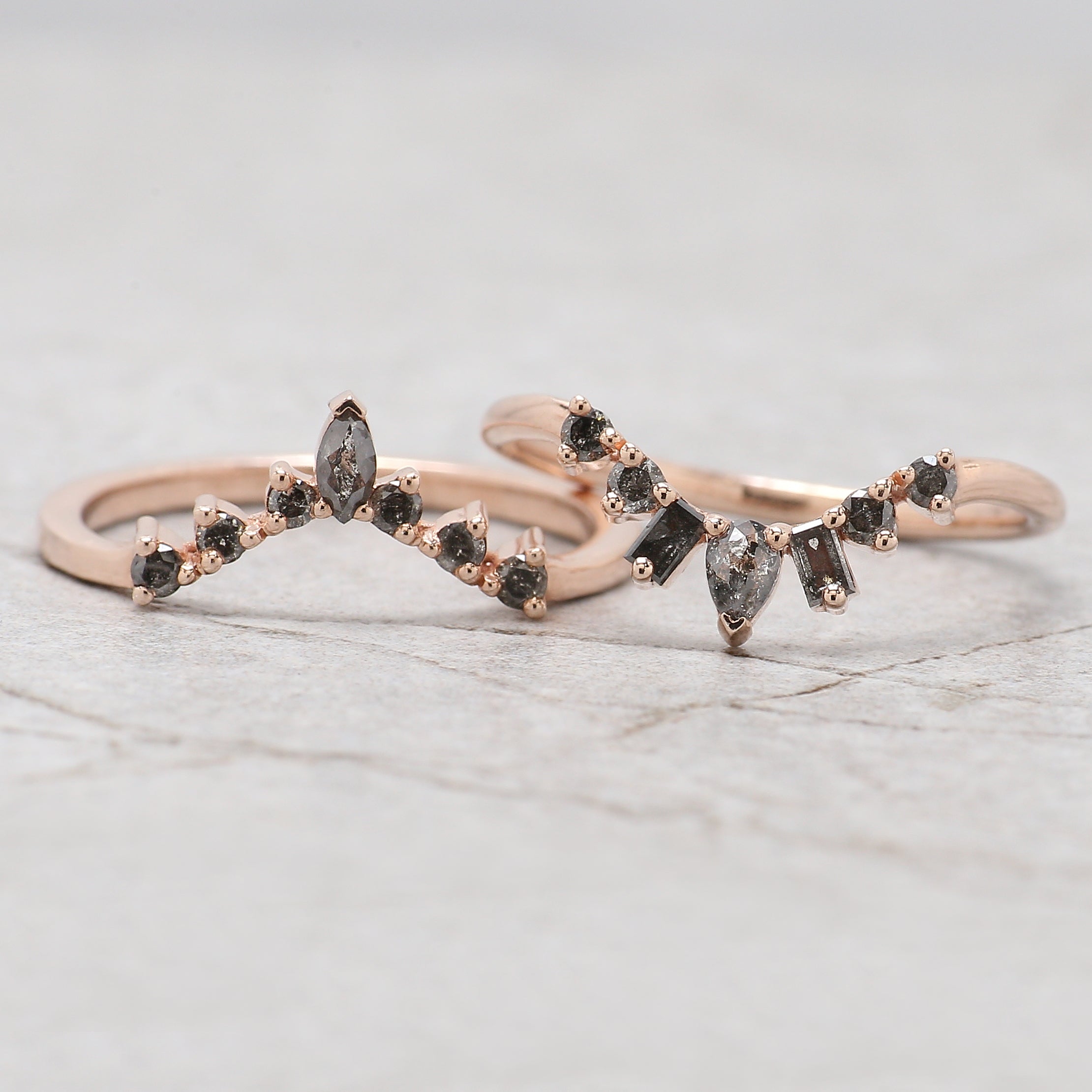 Oval Cut Salt And Pepper Diamond Ring 1.37 Ct 7.33 MM Oval Diamond Ring 14K Solid Rose Gold Silver Oval Engagement Ring Gift For Her QL2299