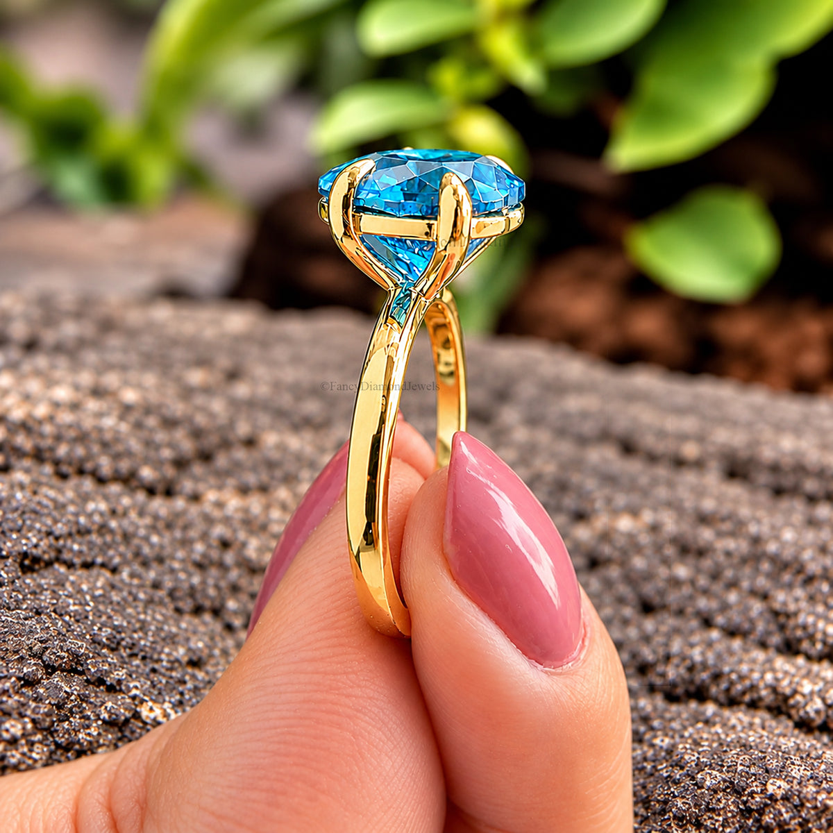 Heart Blue Aquamarine engagement ring 10mm 9mm 8mm 7mm 6mm stone ring Simulant Solitaire ring Diamond ring Silver ring Gift for her FD544