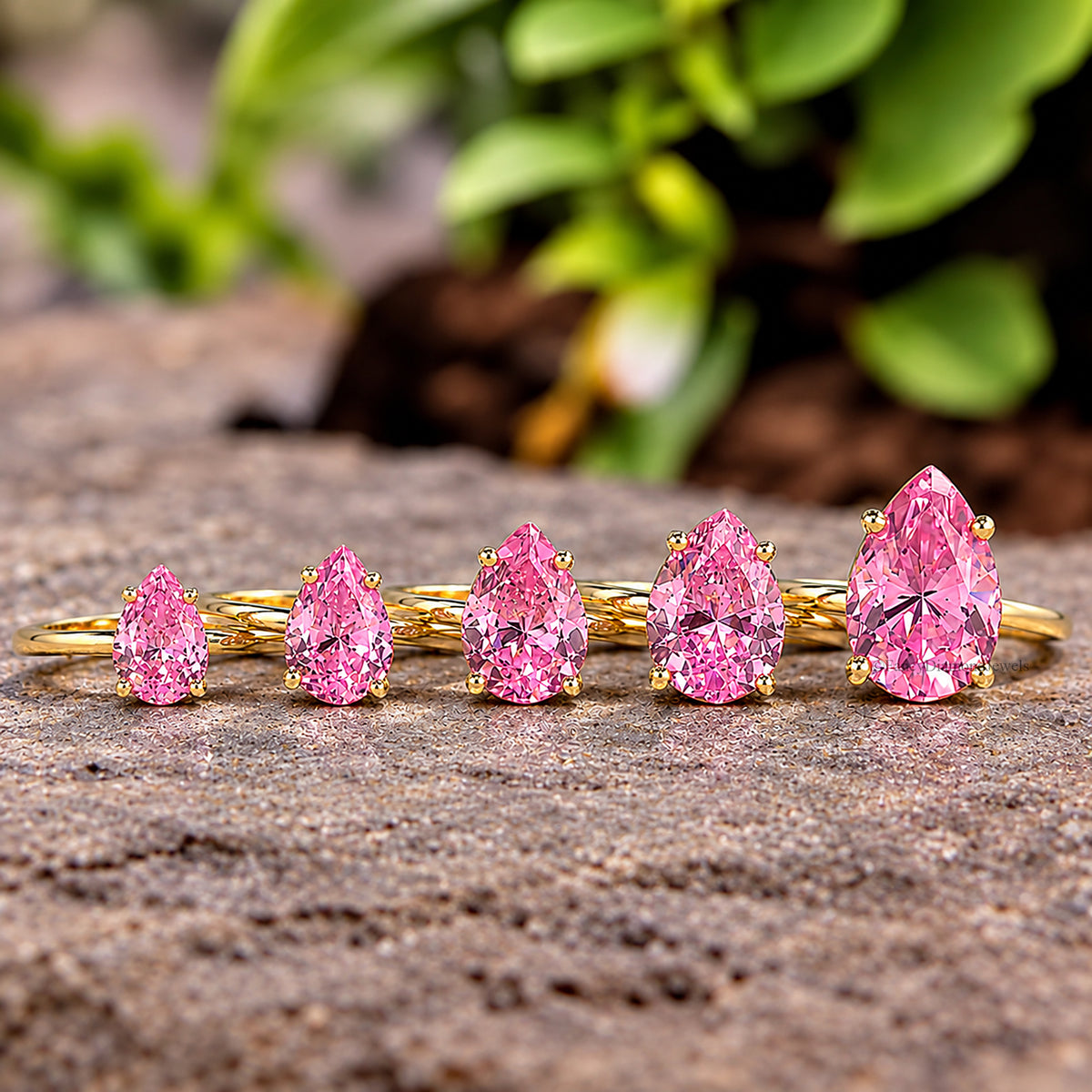 Pear Pink Tourmaline engagement ring 12mm 10mm 9mm 8mm 7mm stone ring Simulant Solitaire ring Diamond ring Silver ring Gift for her FD352
