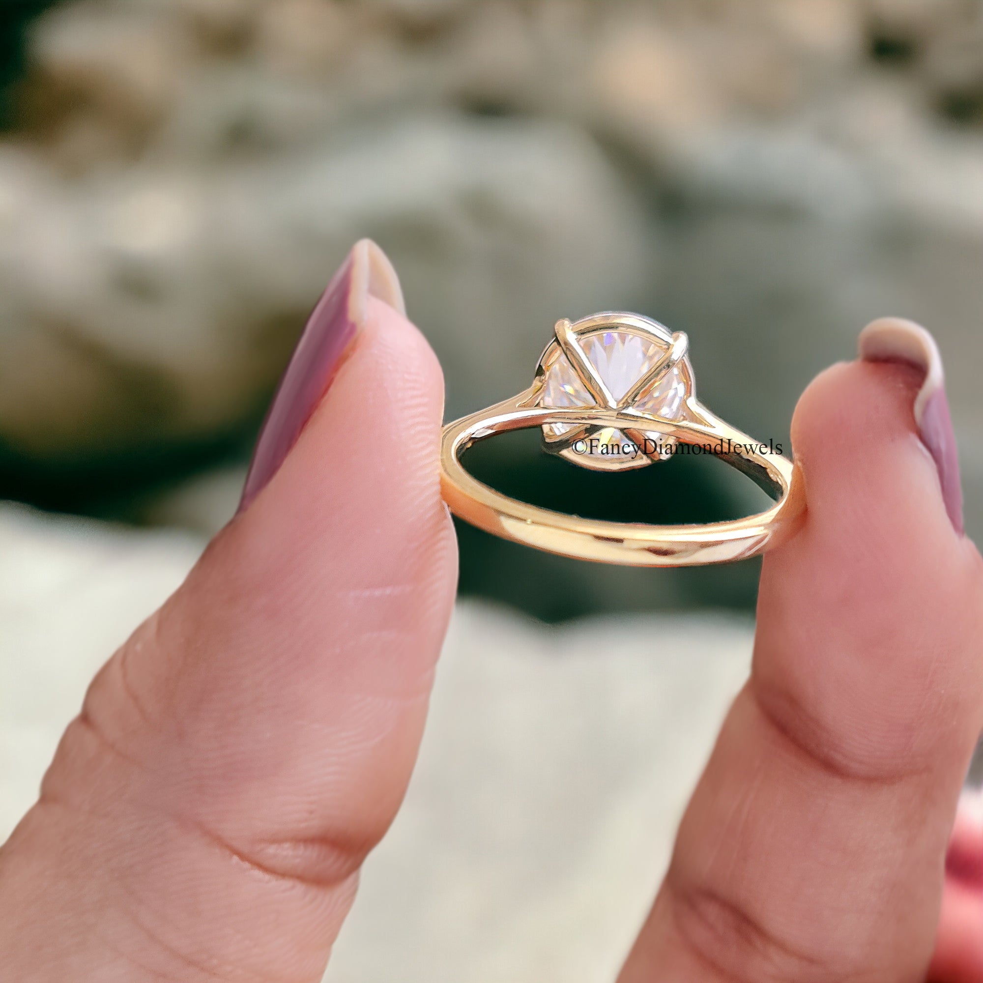 Round Moissanite Ring 925 Sterling Silver Moissanite Ring Wedding Engagement Ring Solitaire Moissanite Ring Moissanite Solid Gold Ring FD76