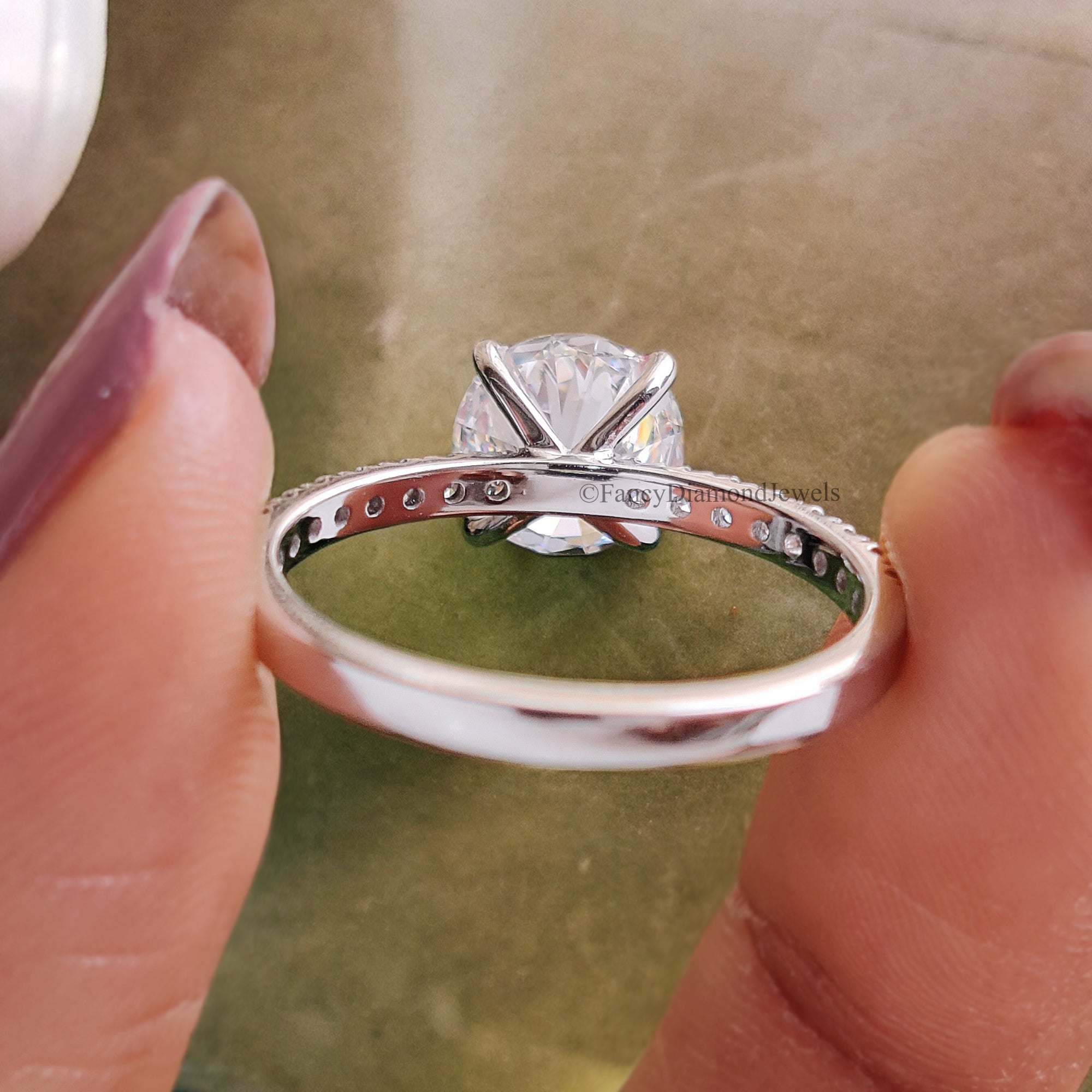 Round Lab Grown Engagement Ring 1.60 CT Round Cut Moissanite Ring Round Prong Wedding Ring For Women Promise Ring Gift For Her Ring FD193