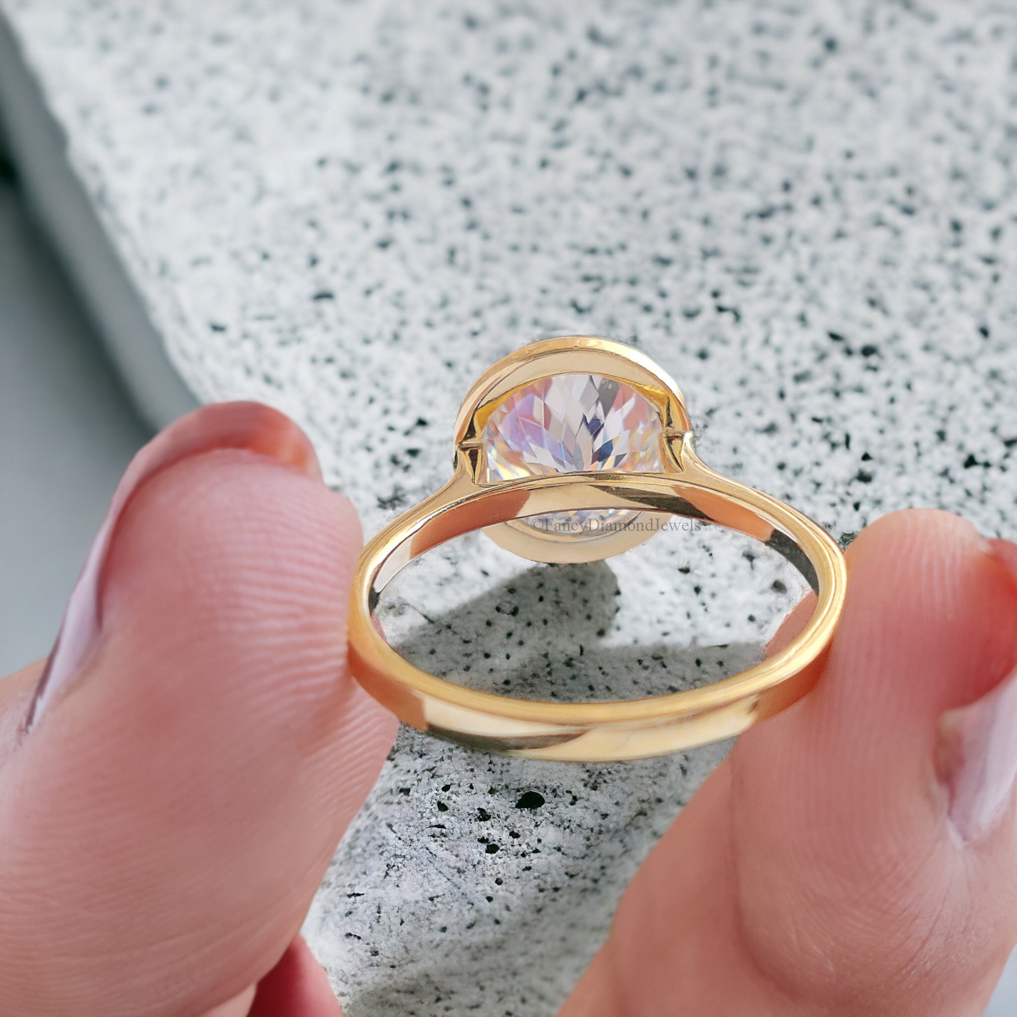 2.30CT Antique Portuguese Cut Bezel Set with Cathedral Setting Colorless Solitaire Moissanite Engagement Ring Anniversary Gift for Her FD132