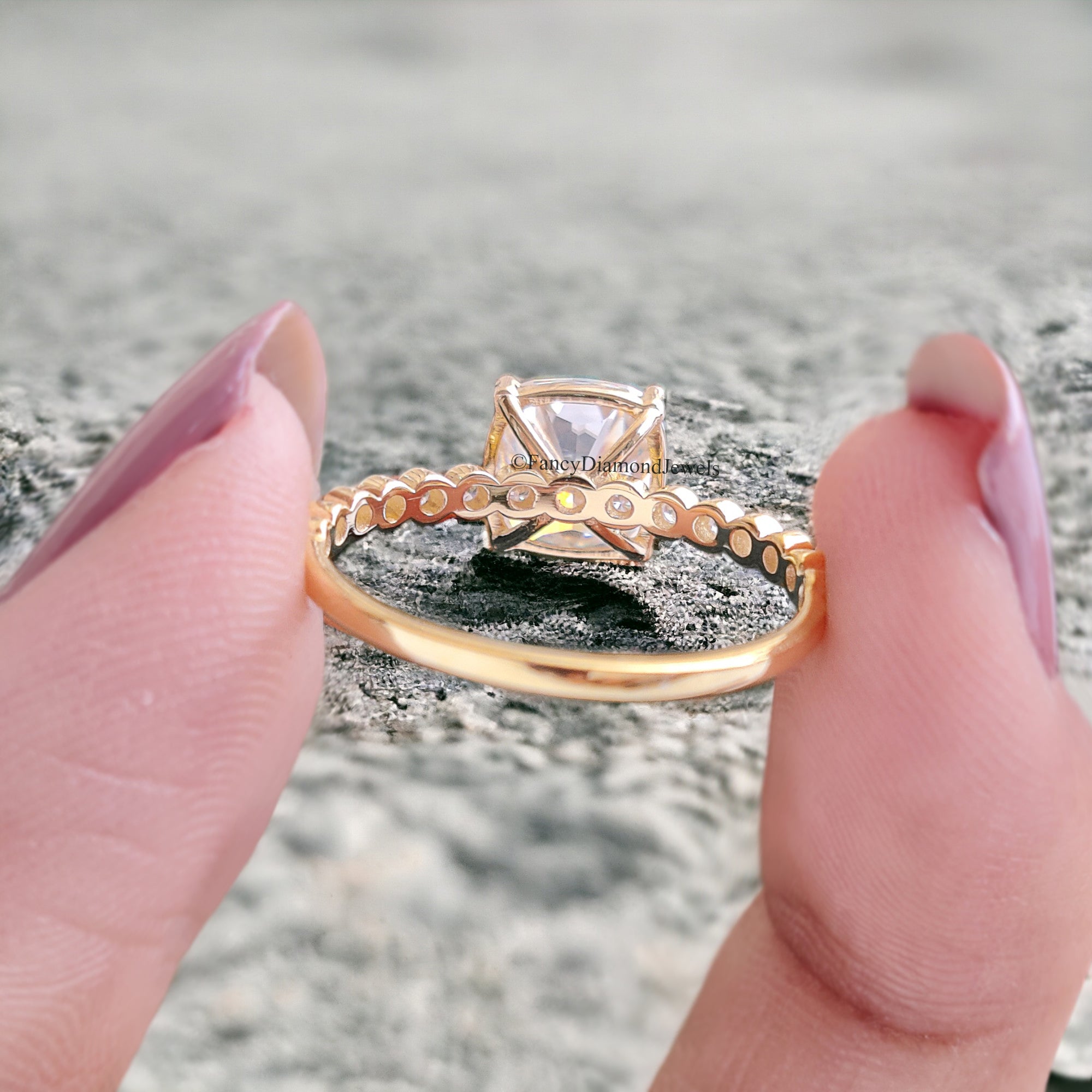 Cushion Moissanite Engagement Ring 1.60 CT Cushion Cut Moissanite Ring Round Prong Ring For Women Promise Ring Gift For Her Ring FD86