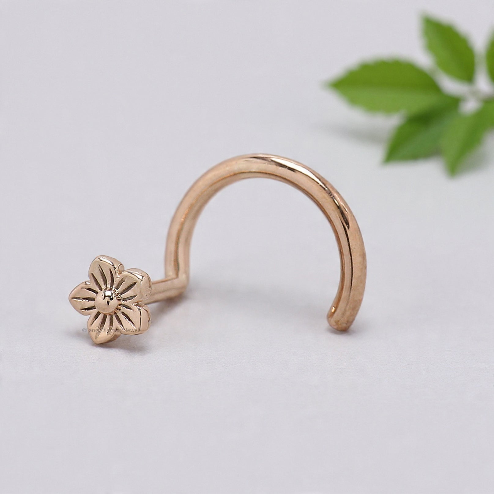 Flower Nose Stud Unique Nose Ring Flower Nose Piercing Gold Rose Gold Sterling Silver Nose Stud Small Tiny Nose Ring FD484