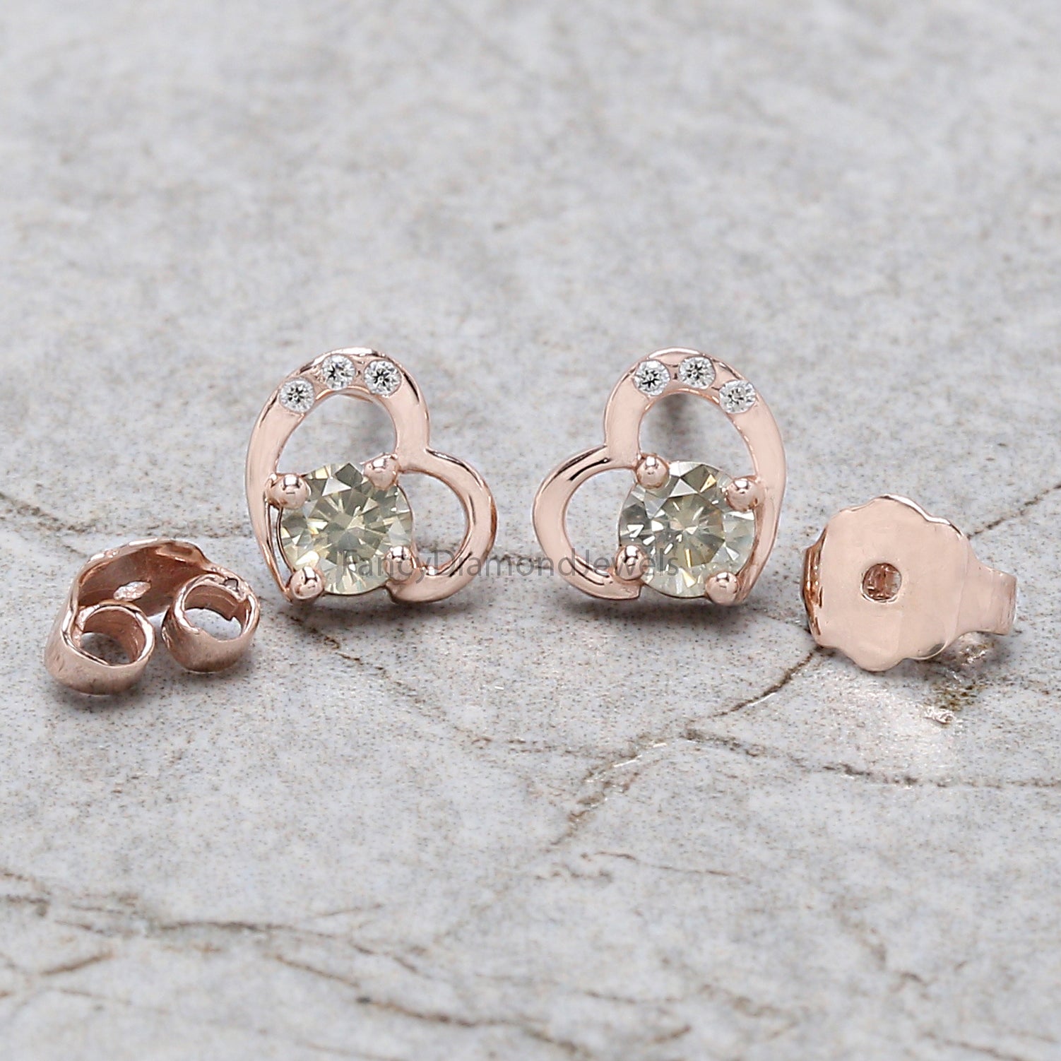 Round White Diamond Earring, Round Brilliant Shape Earring, Prong Earring, Engagement Earring, Earlobe Earrings, Earrings Jewelry, KDN1864