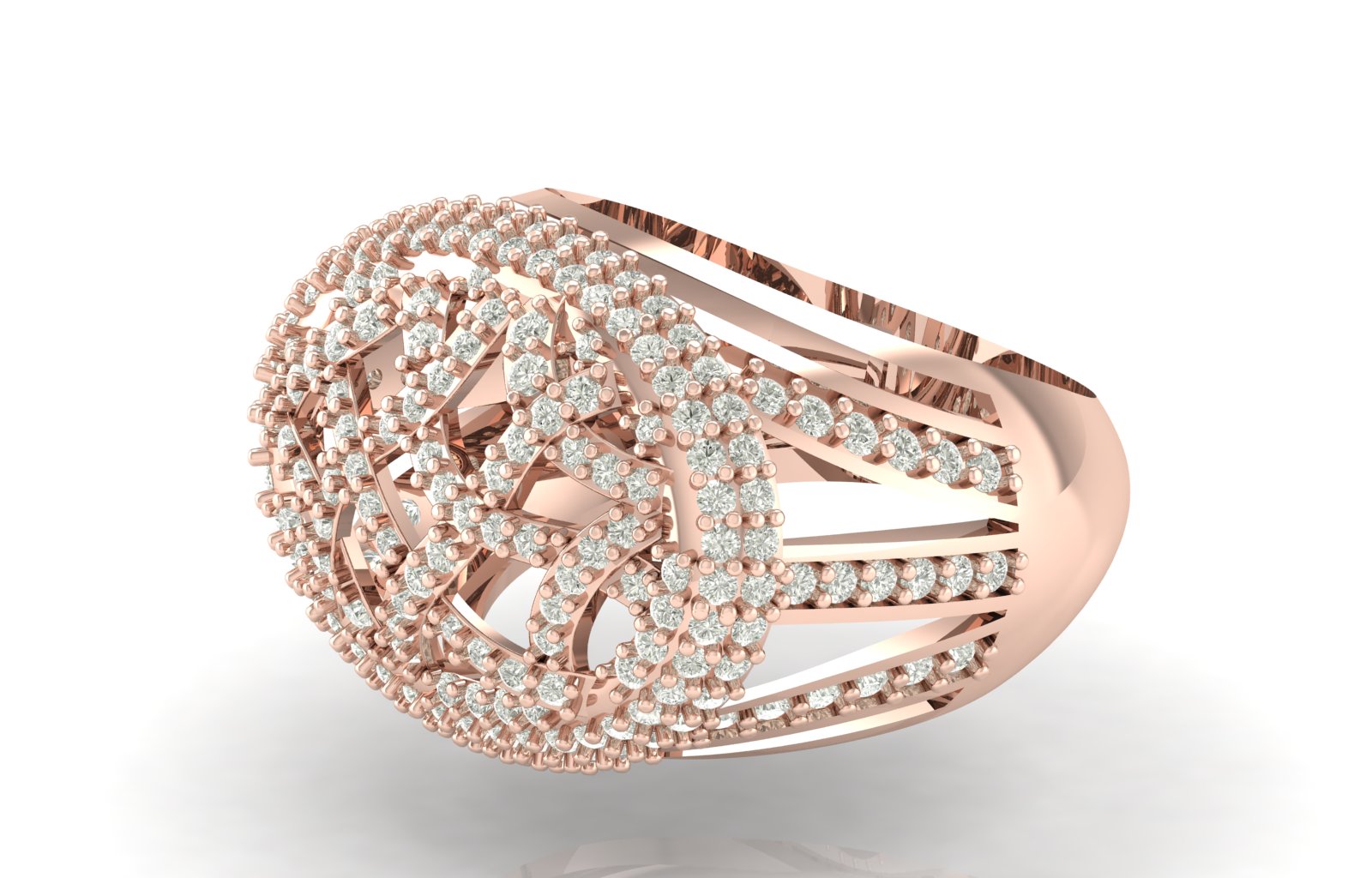 Unique Design Ring 1.31 TW Round Cut Lab Grown Diamond Ring Ladies Cluster Unique Engagement Ring Wedding Ring PR338