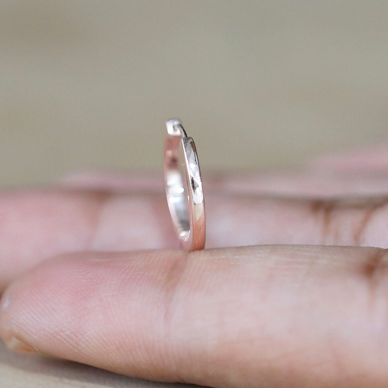 Plain Gold 14K Solid Rose White Yellow Gold Nose Ring Engagement Wedding Gift Nose Ring KD984