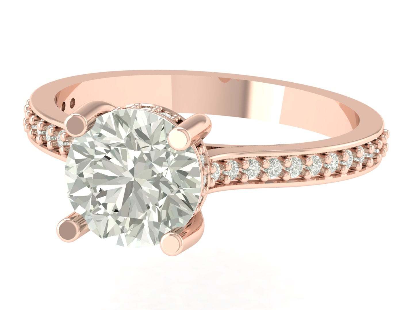 2.13 TW Solitaire Round Cut Lab Grown Diamond Ring Ladies Cluster Unique Engagement Ring Wedding Ring PR594