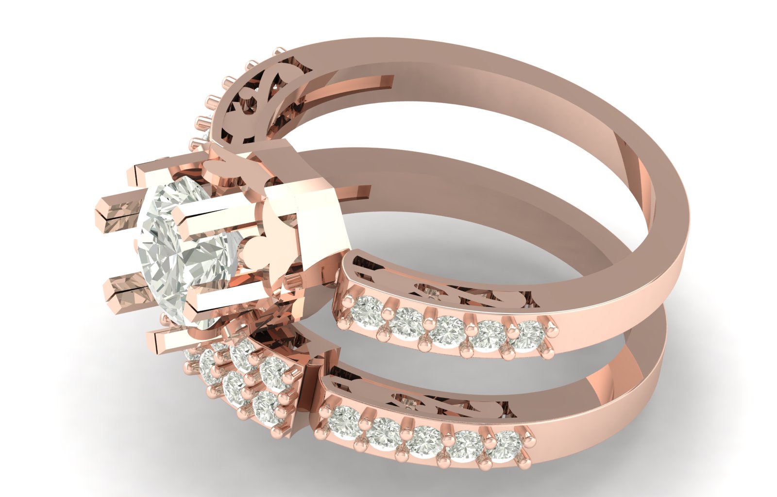 1.84 TW Square Prong Setting Round Cut Lab Grown Diamond Ring Solitaire Ring Stylish Band Wedding Ring Engagement Ring PR604