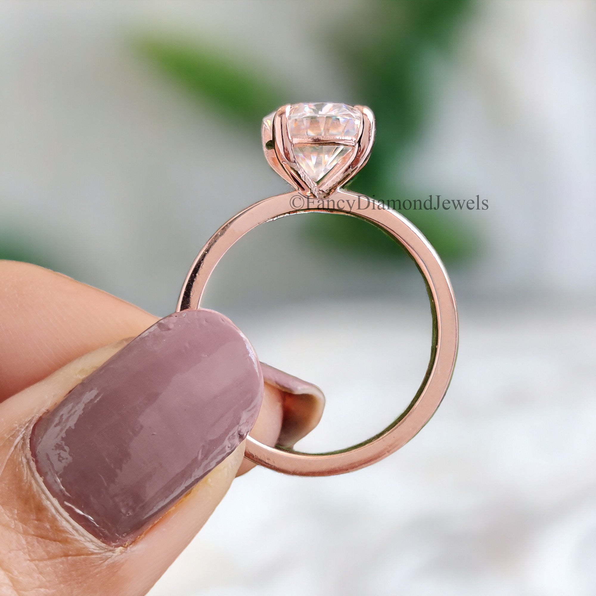Beautiful Oval Shape Moissanite Ring Rose Gold 10k/14k/18k 2.00 CT Oval Cut Ring Oval Wedding Engagement Ring Oval Colorless Ring FD16