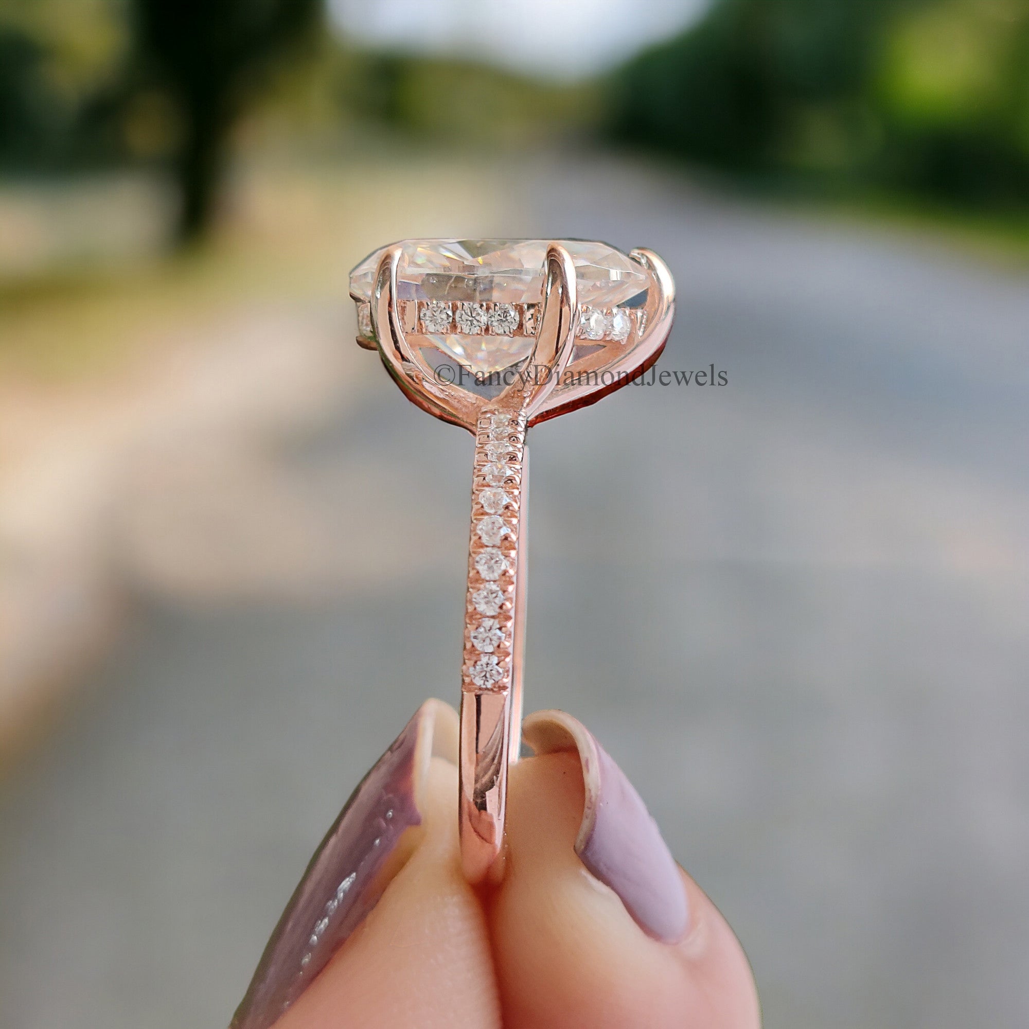 3.0 CT Pear Cut Moissanite Engagement Ring Anniversary Gift Hidden Halo 10K/14K/18K White Gold Pave Setting Ring Christmas Gift For Her FD17