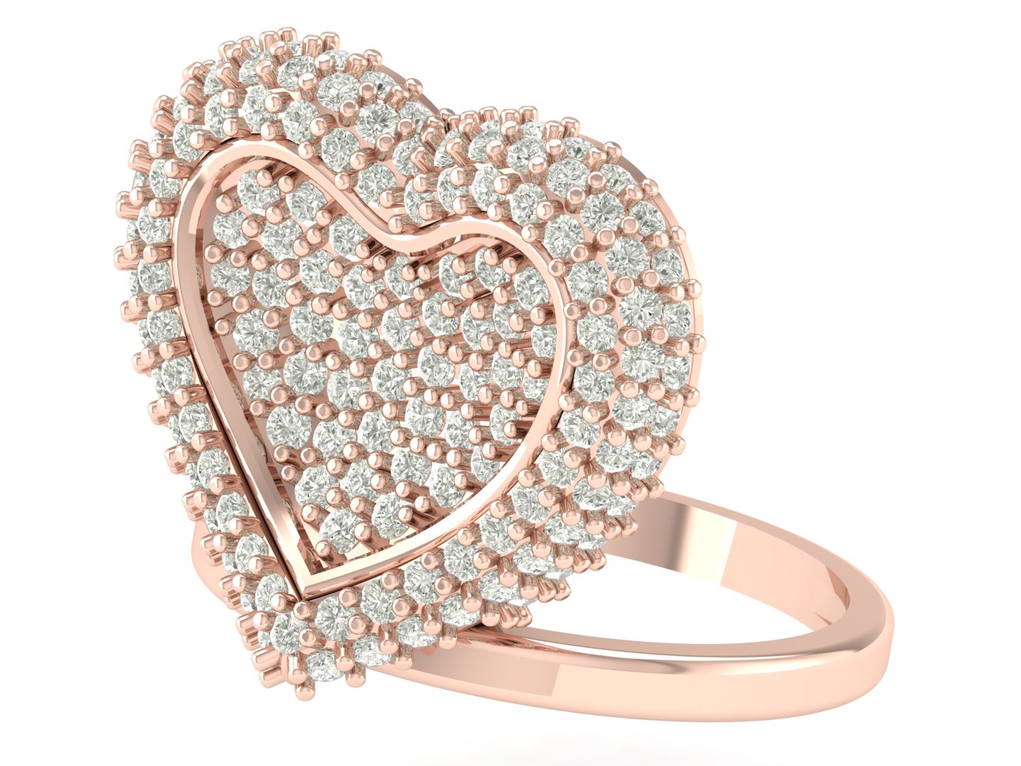 Unique Design Ring 1.23 TW Heart Shape Ring Round Cut Lab Grown Diamond Engagement Ring Prong Set valentine Ring Wedding Ring Bridal Ring PR296