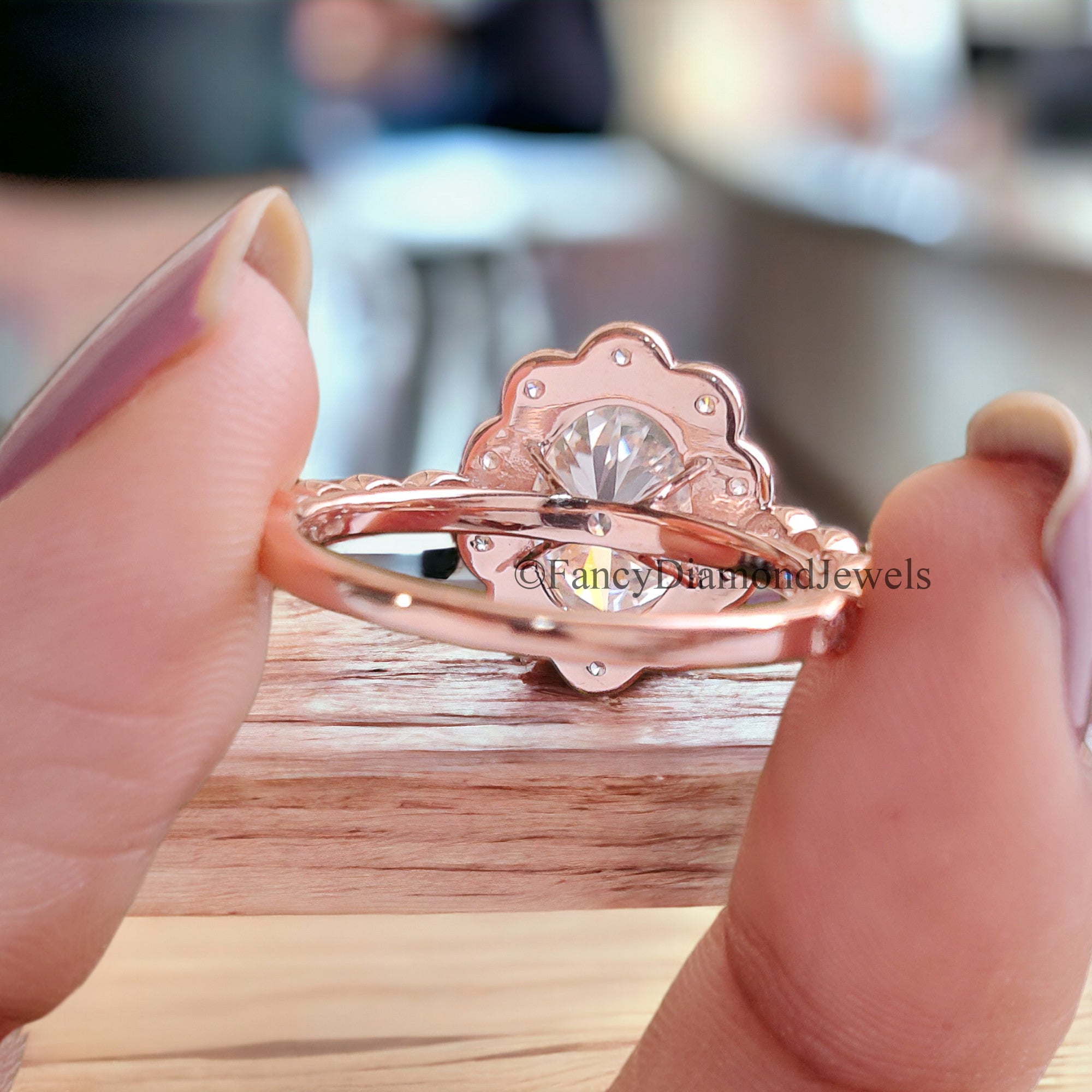 Oval Moissanite Bridal Ring 1.70ct Diamond Bridal Ring Rose Gold Matching Ring Moissanite Engagement Ring Anniversary Ring Gift For Her FD77