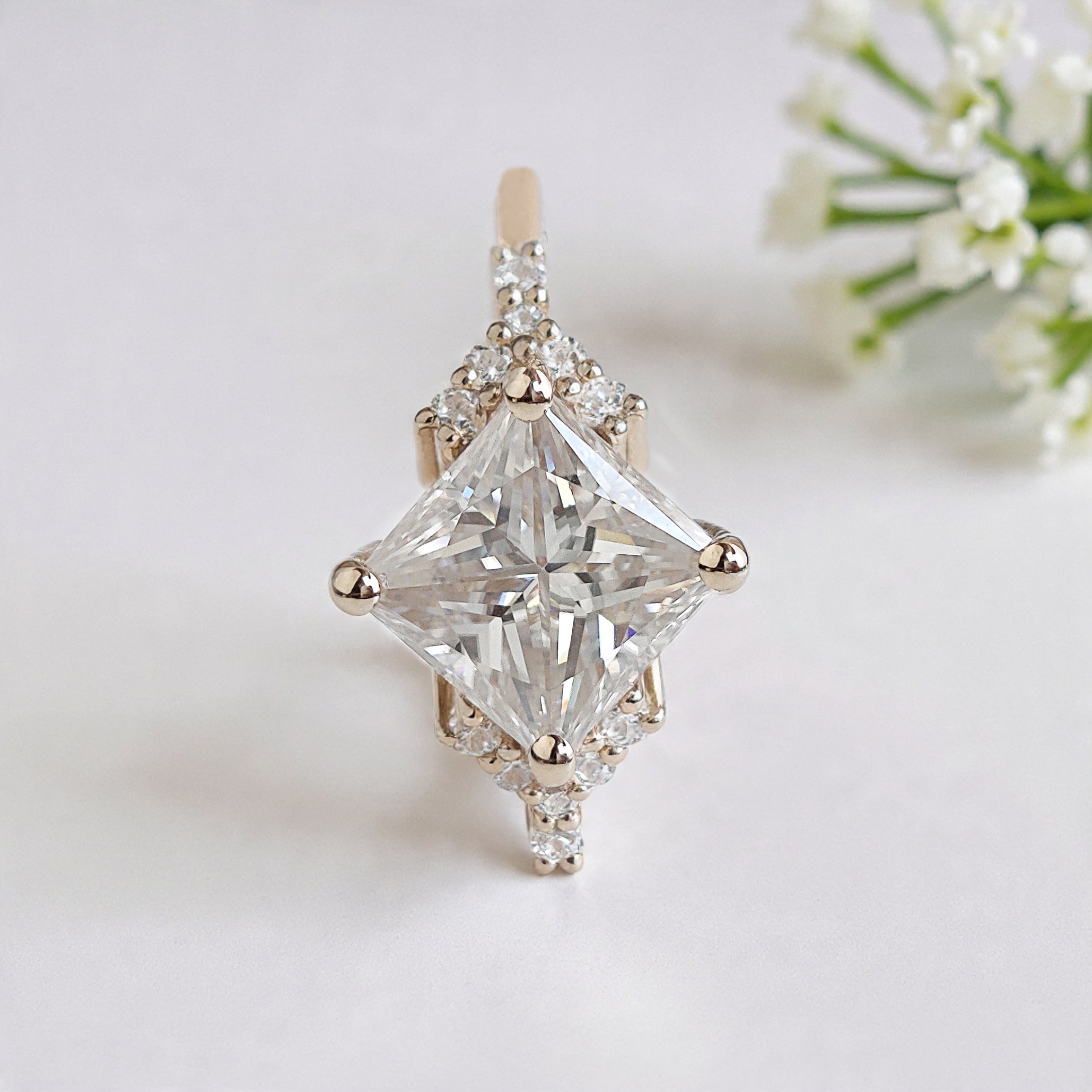 1.70 CT Princess Cut Lab Grown Diamond Engagement Ring Princess Diamond With Prong Setting Ring Wedding Ring Princess Ring for Her FD468